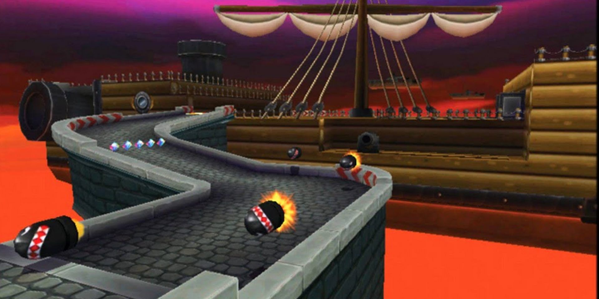 Airship Fortress In Mario Kart DS Shooting Bullet Bills