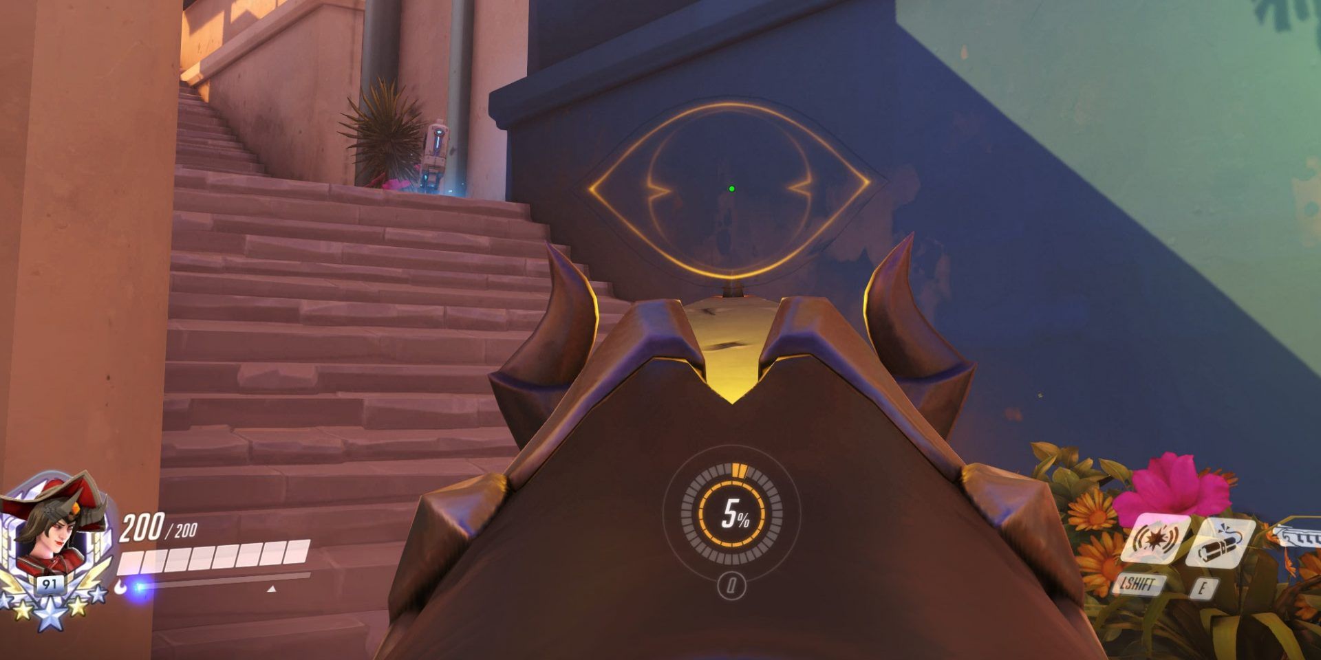 Ashe aiming down her sights