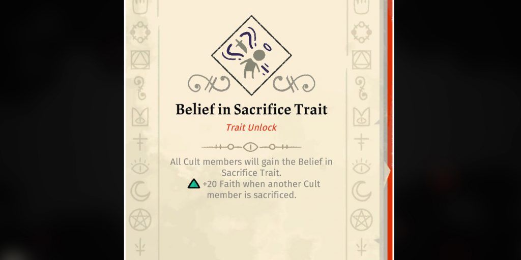 Belief In Sacrifice Trait In Cult Of The Lamb