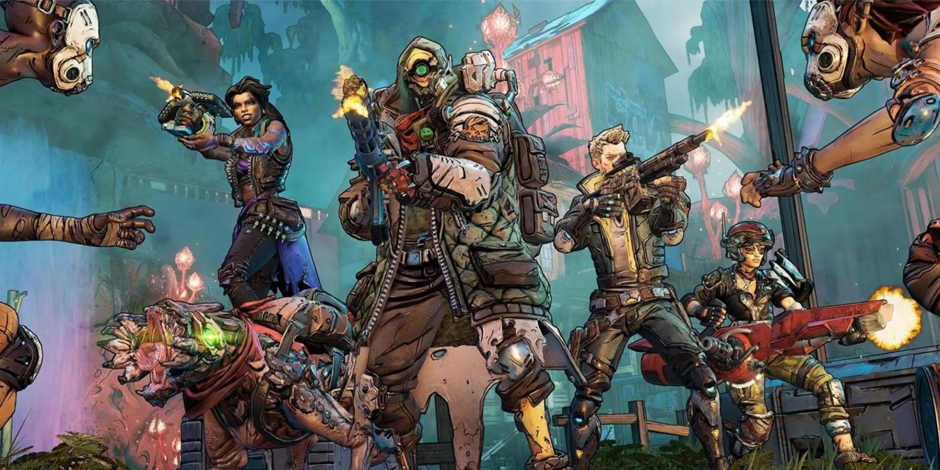 Borderlands 3 Main Characters Fight Off Enemies