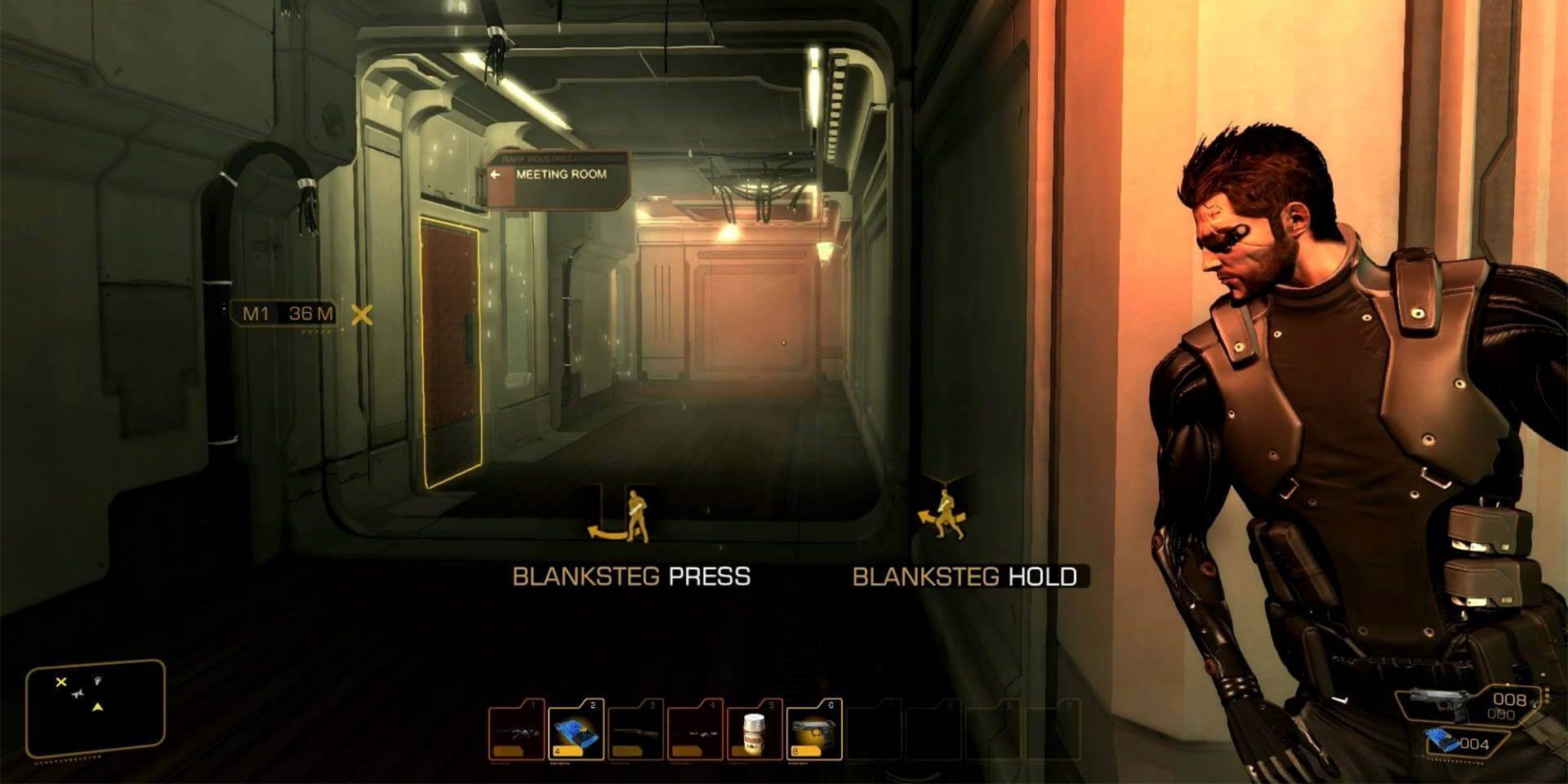 Deus Ex Adam Jensen Using A Wall As Cover