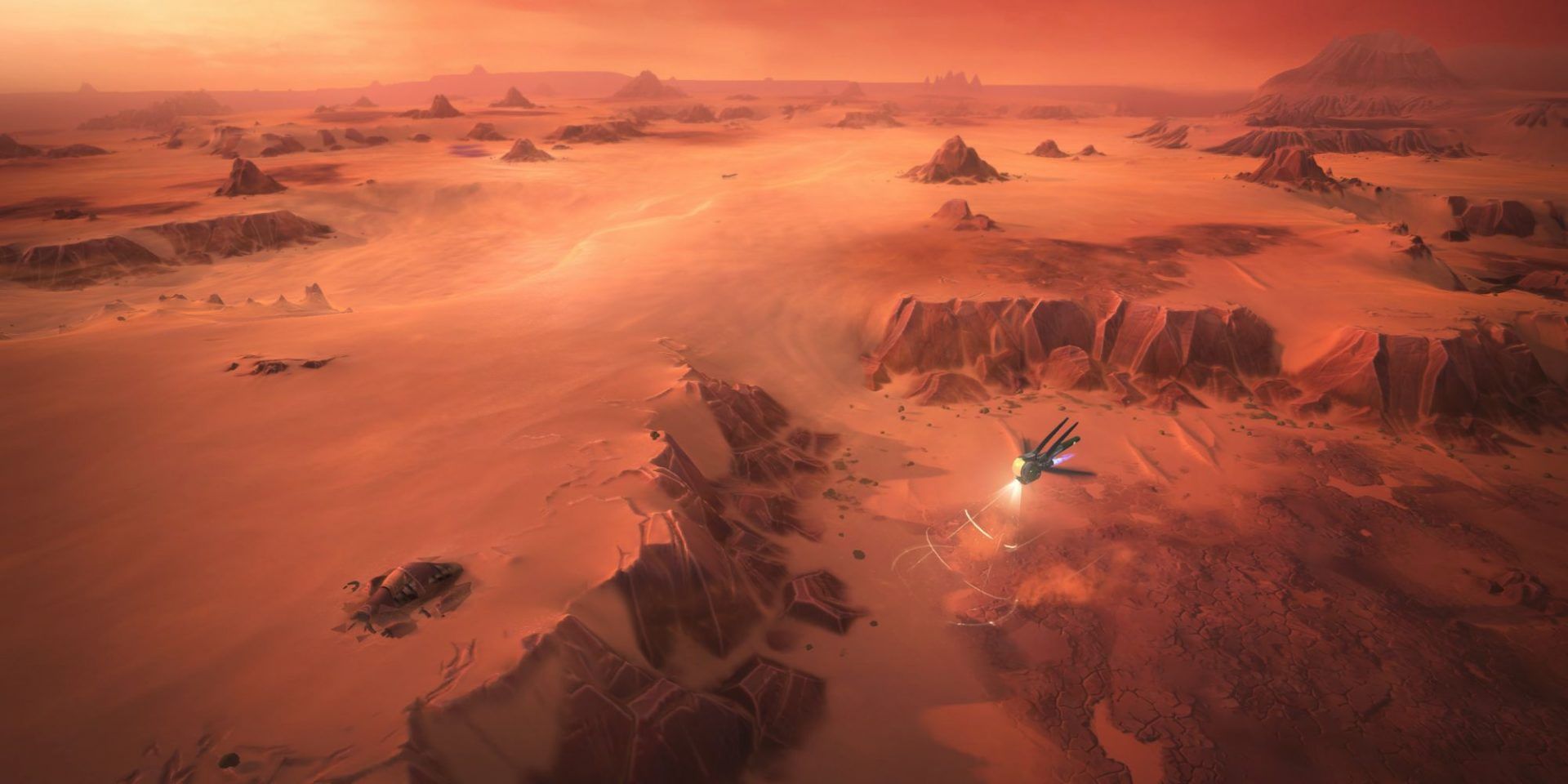 A view of Arrakis from Dune: Spice Wars