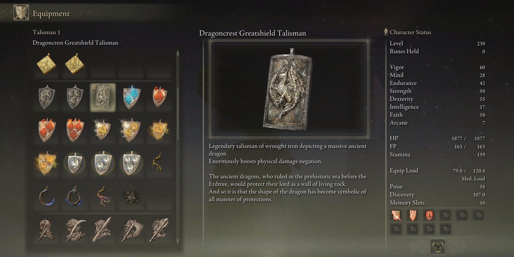 Dragoncrest Greatshield Talisman in Elden Ring