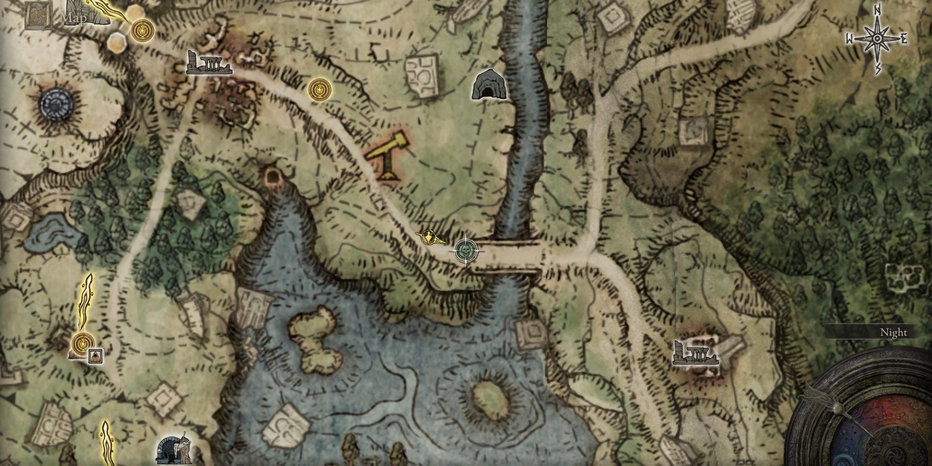 Elden Ring first Night's Cavalry Location Map