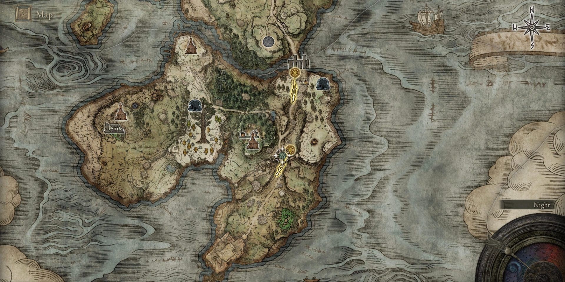 Elden Ring second Night's Cavalry map location