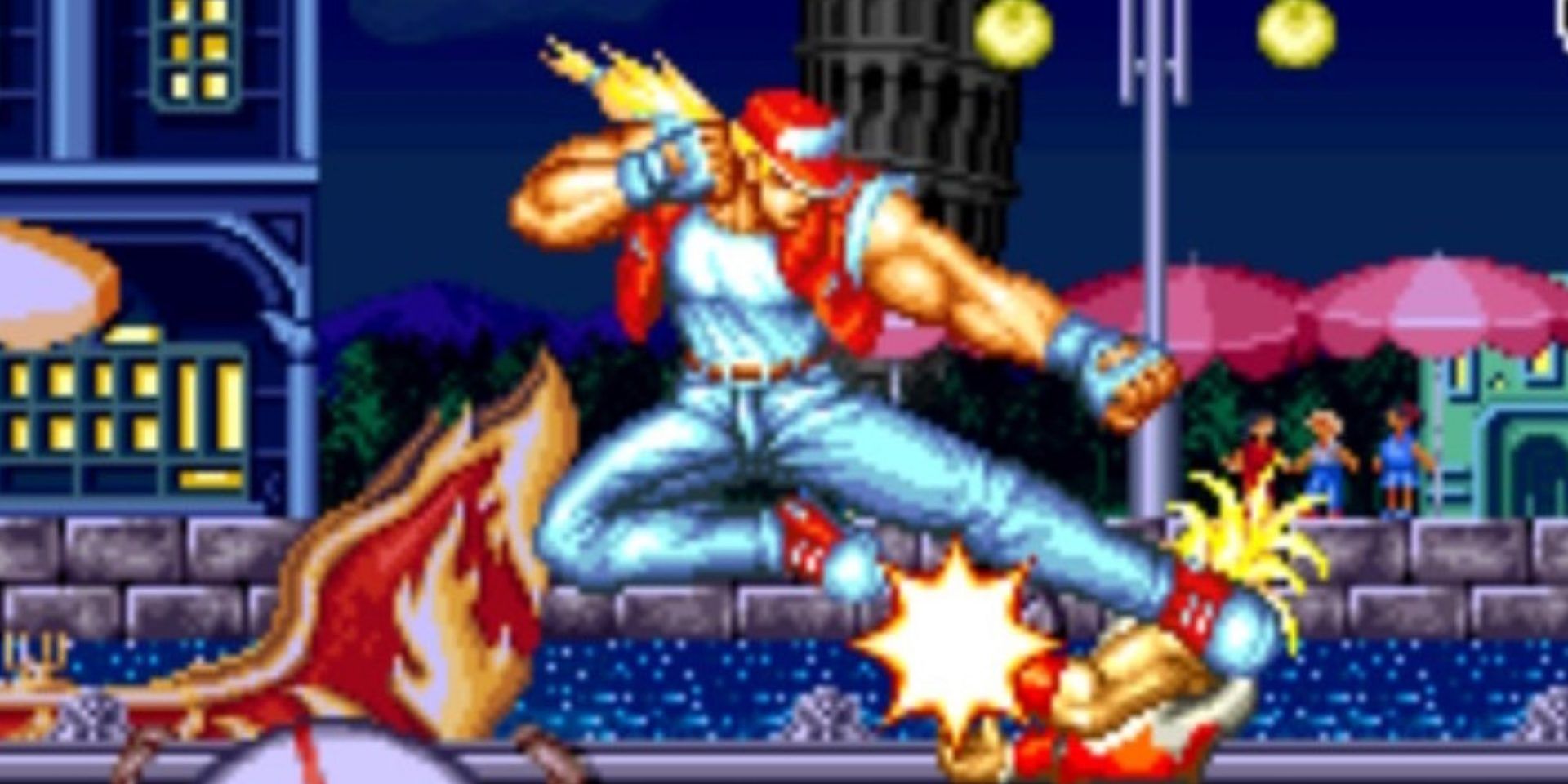 A screenshot from Fatal Fury 2 featuring protagonist Terry