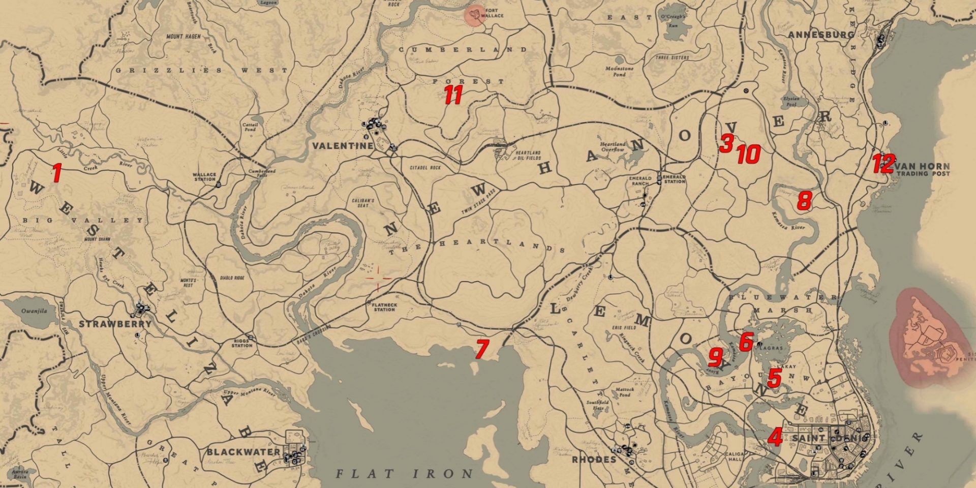 Fauna map and locations