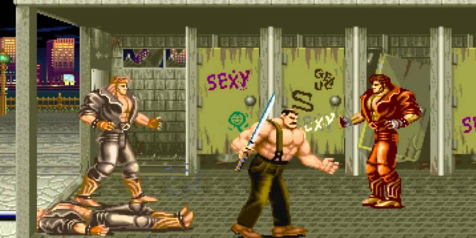 Mike Haggar gets ready to fight some enemies