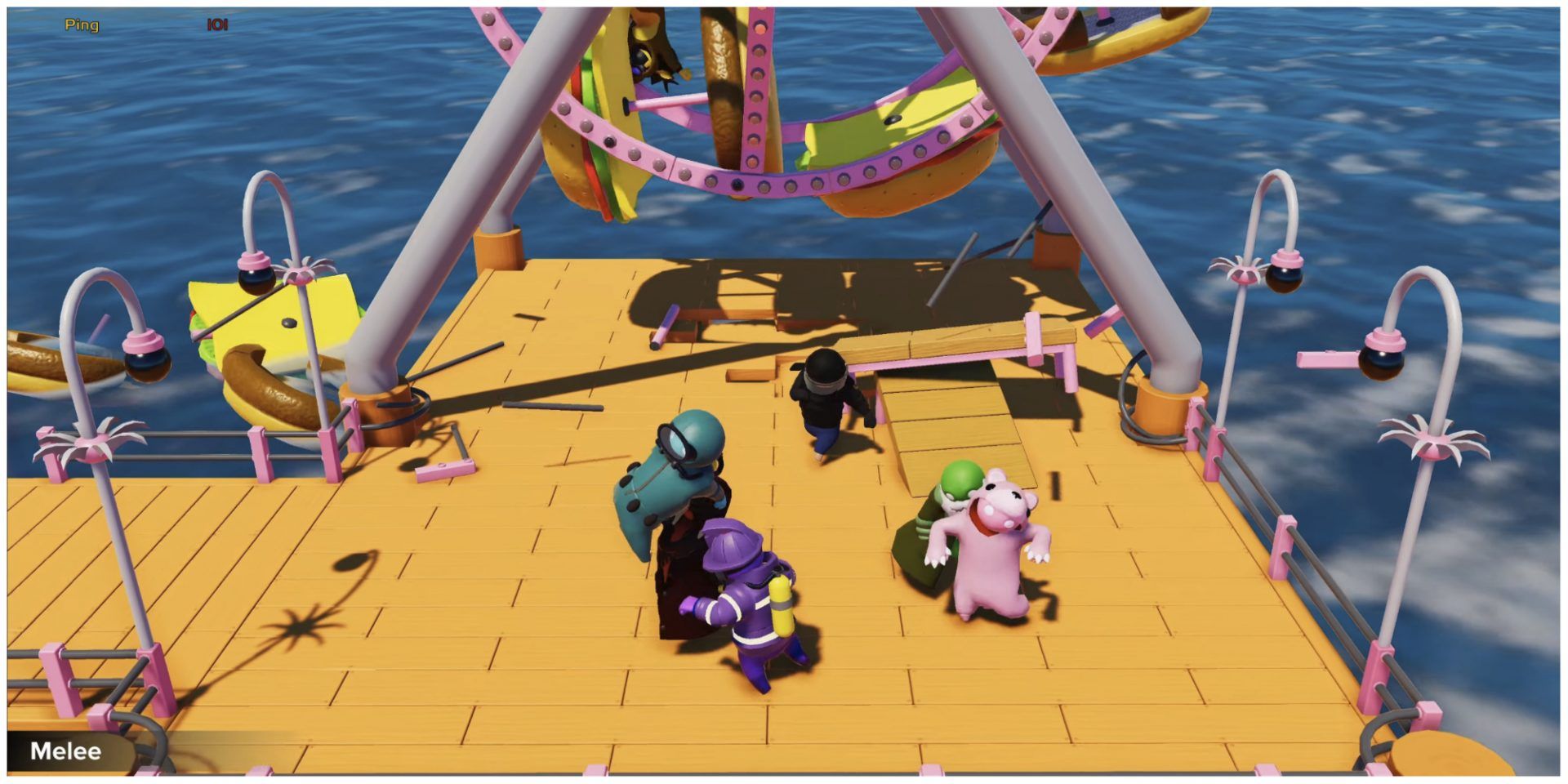 Gang Beasts Co-Op Gameplay on Ferris Wheel Level