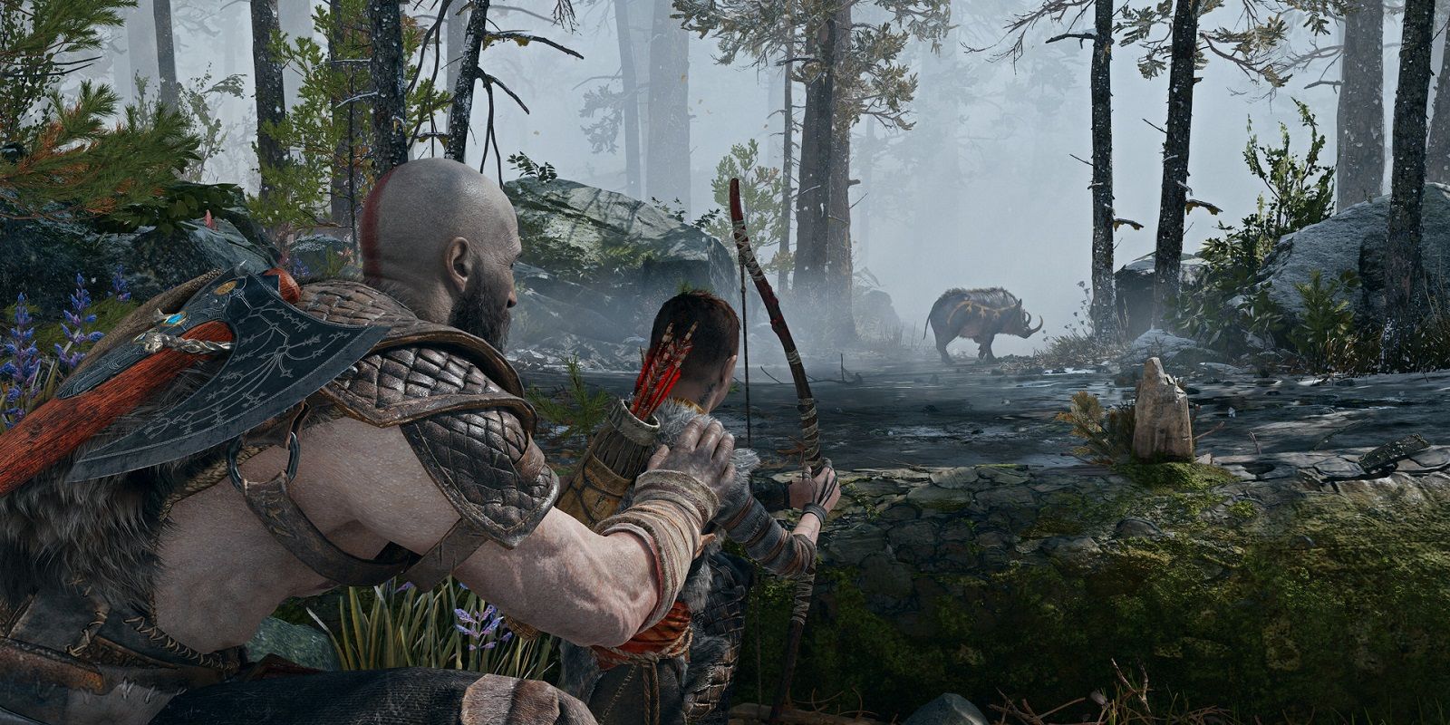 God Of War: Kratos And Atreus Hunting Boar
