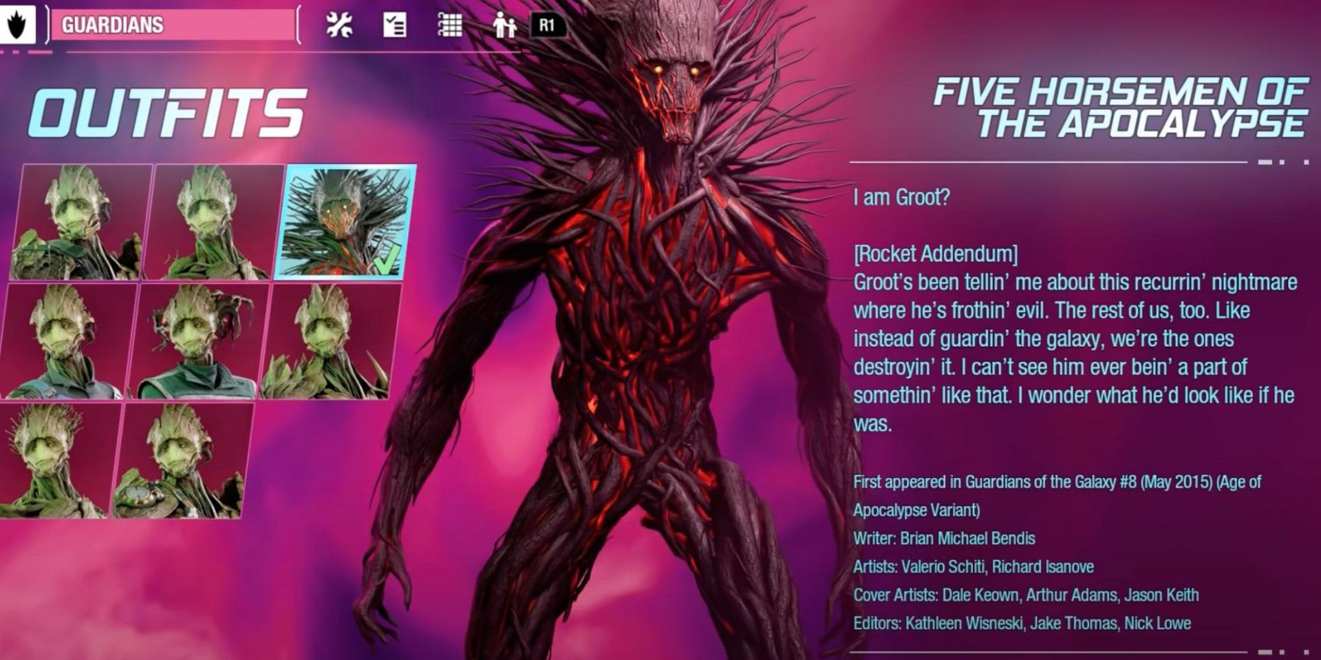 Marvel's Guardians of the Galaxy Groot Apocalypse Horsemen Outfit