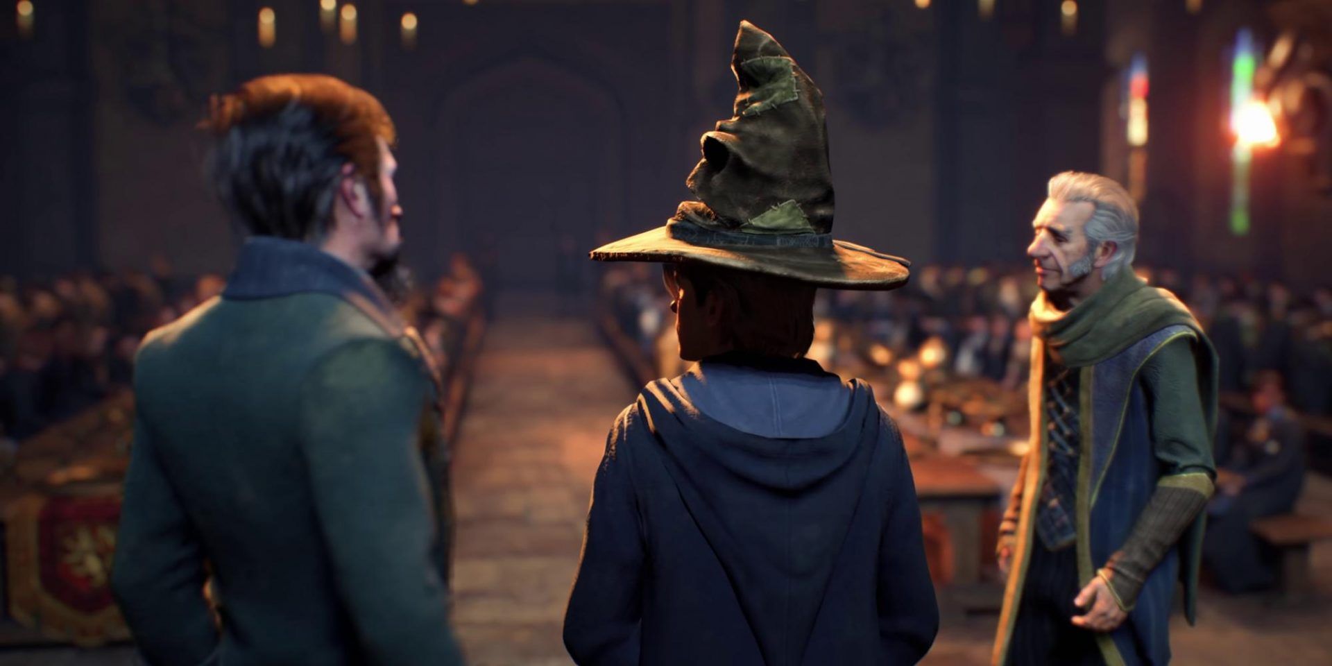 Hogwarts Legacy Sorting Hat Ceremony Student With Hat In The Middle