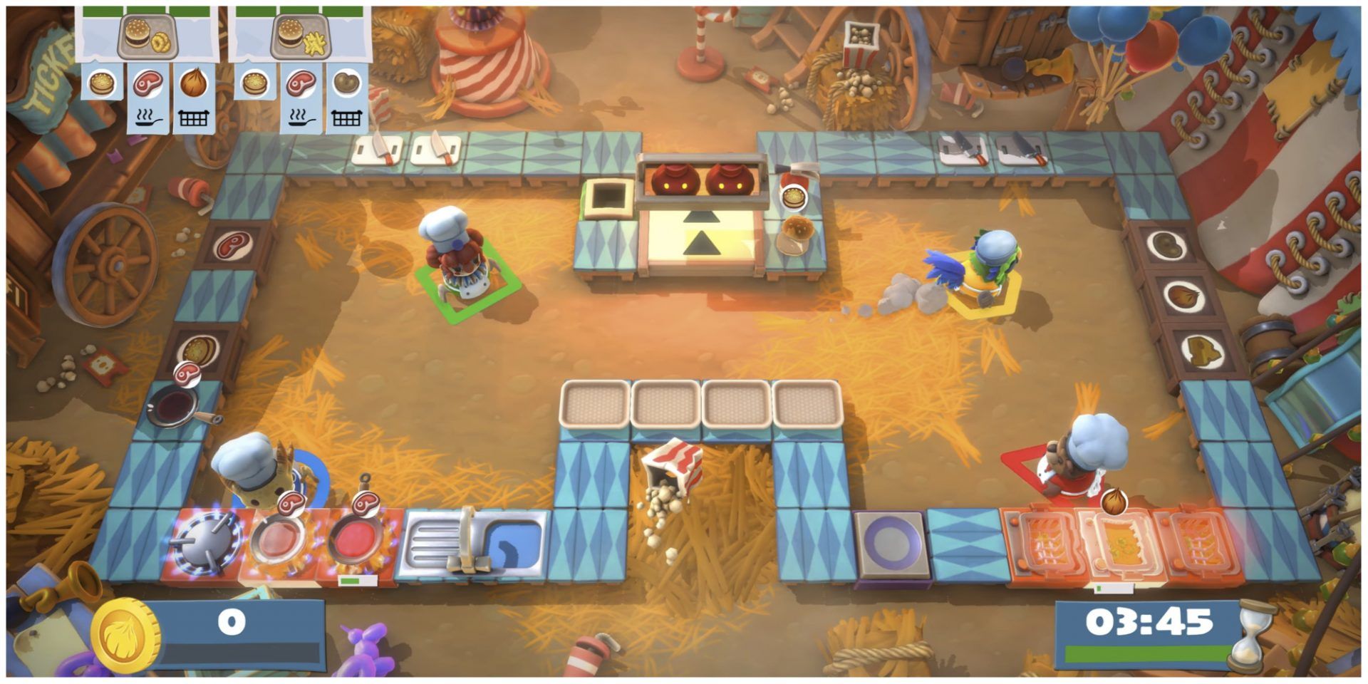 Overcooked: All You Can Eat Gameplay Circus Level 4 Play Co-Op