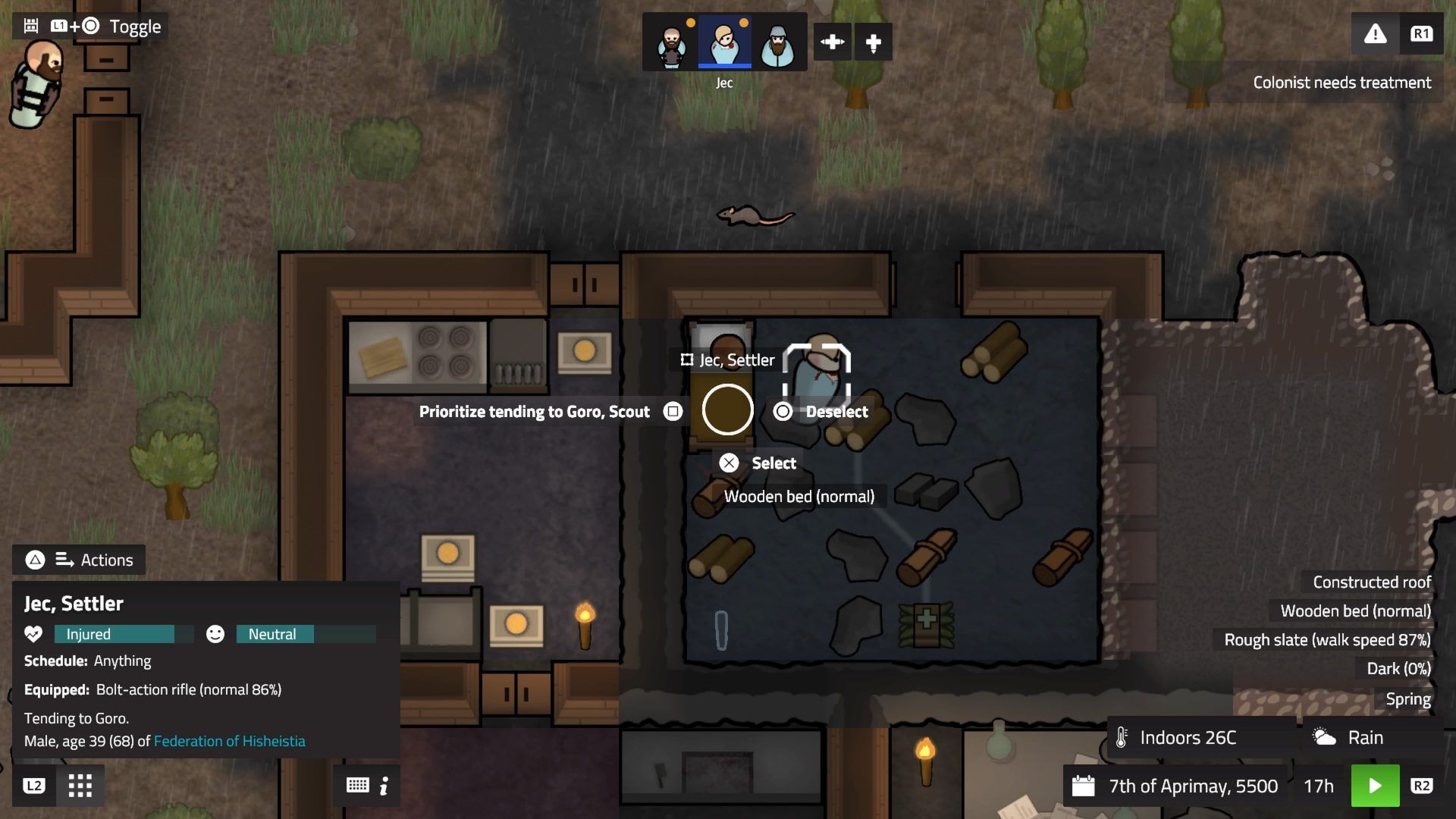 Managing things in Rimworld Console Edition