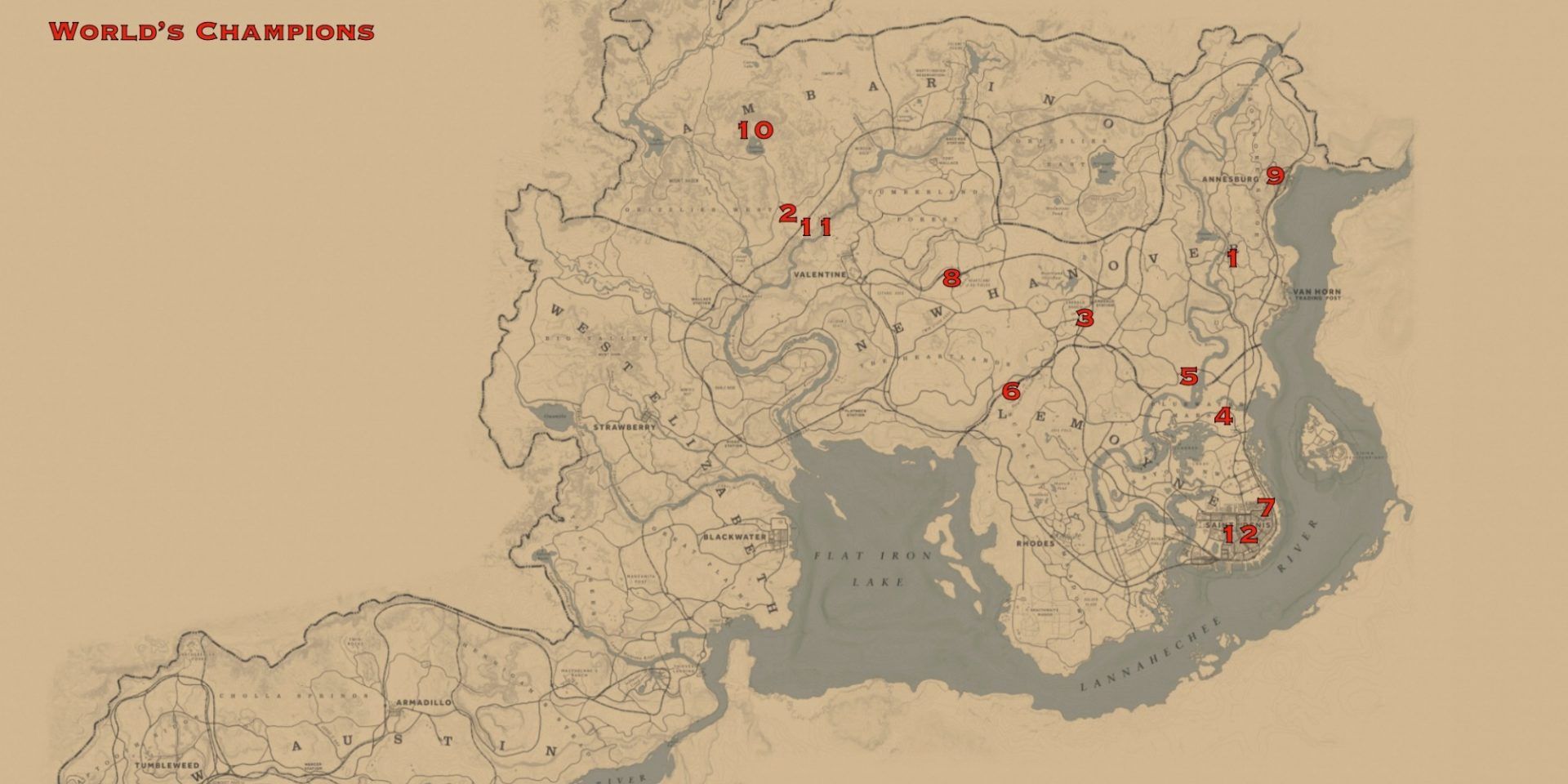 Worlds Champions Cigarette Card Locations Map