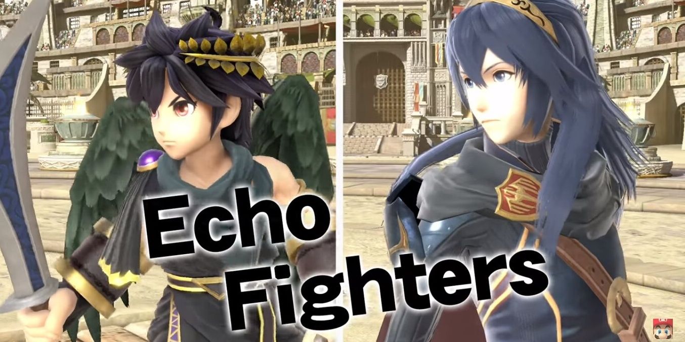 Lucina and Dark Pit being labeled as Echo Fighters during the Smash Bros. portion of the Nintendo E3 Direct in June 12, 2018.