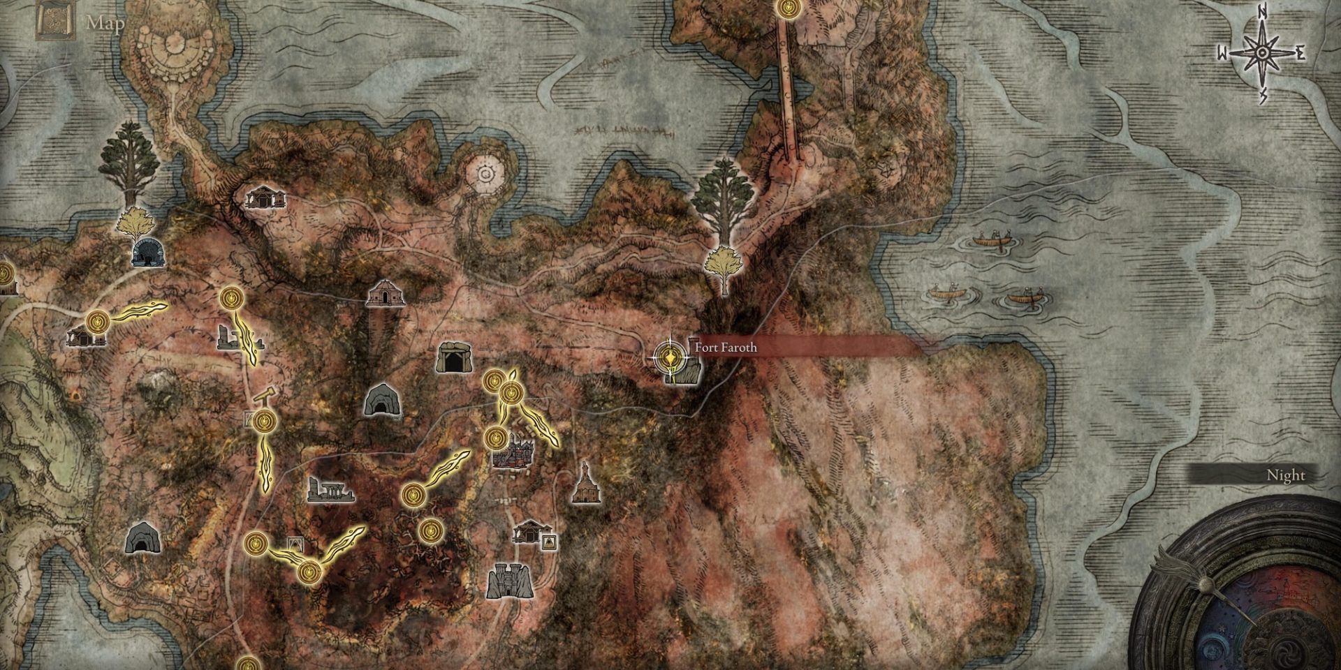 Elden Ring Map of Fort Faroth site of grace