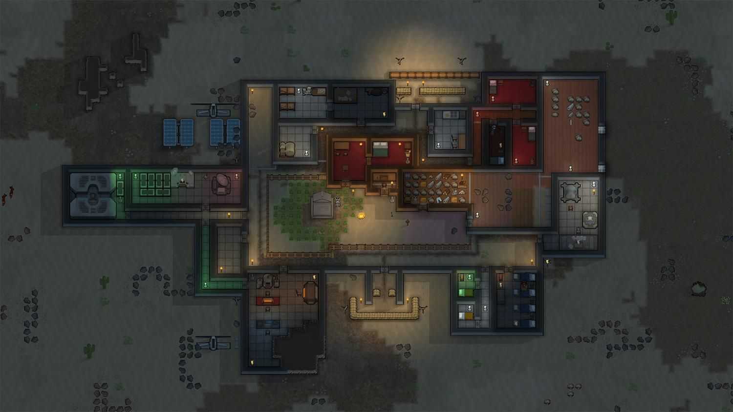 Overview of the colony in Rimworld Console Edition