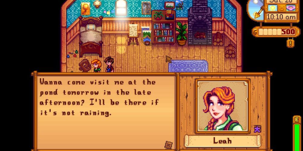 Stardew Valley text box for Leah dialogue.