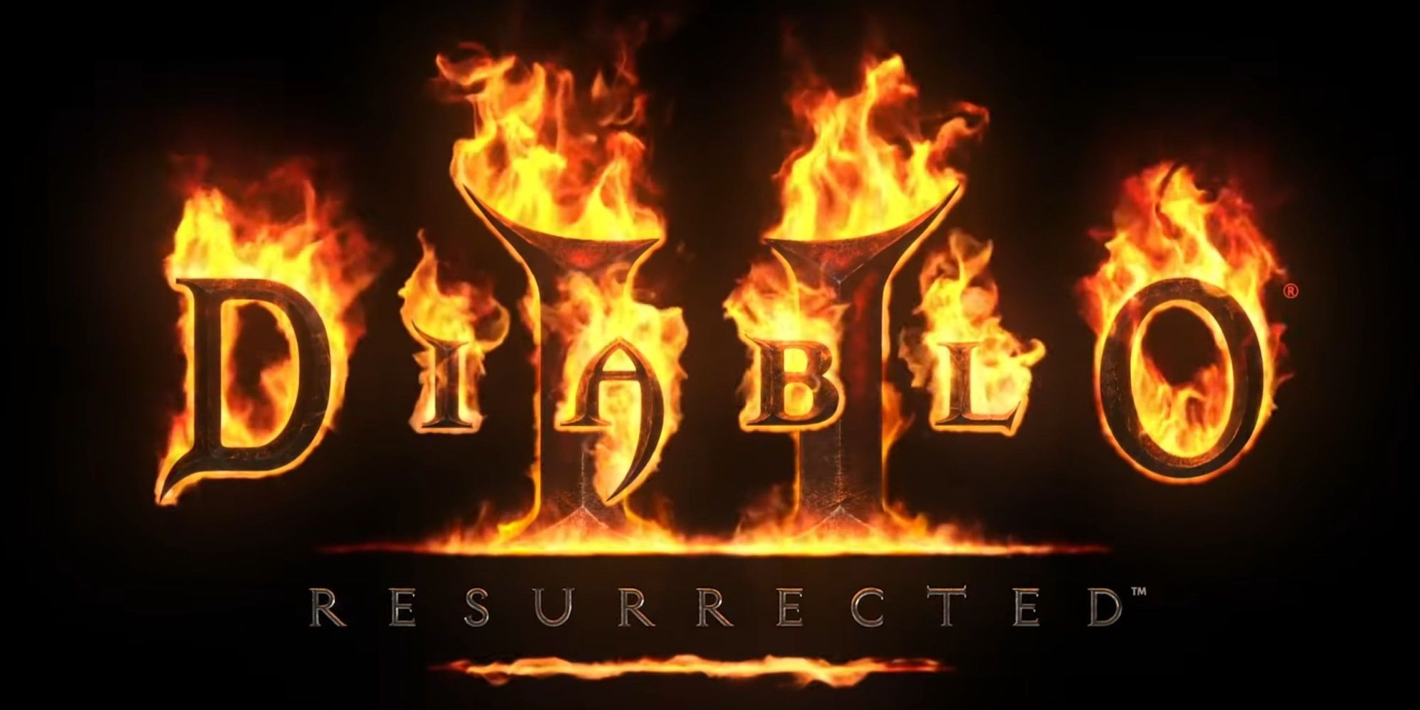 Diablo 2 Resurrected Logo On Fire