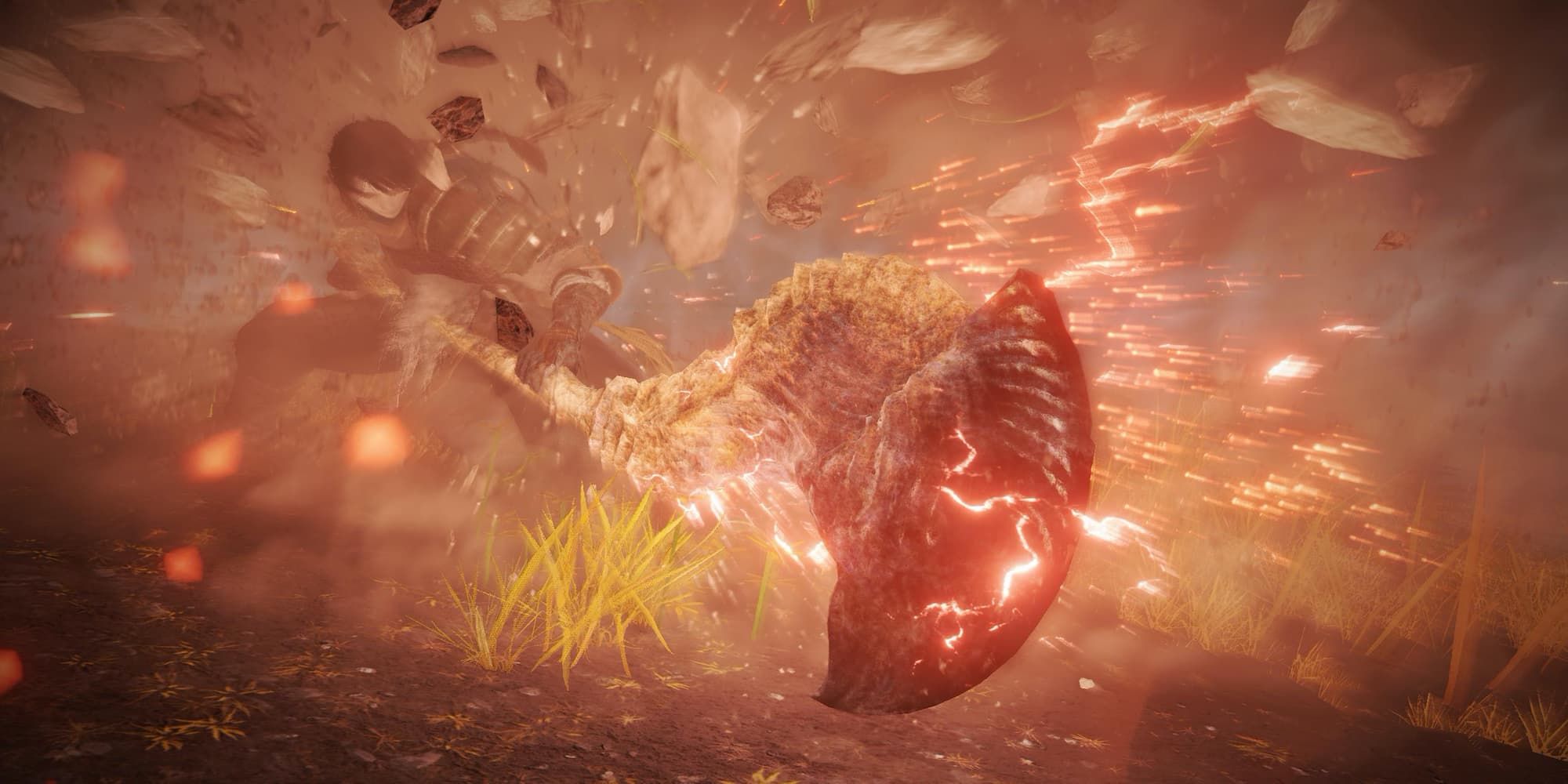 Player Using Dragon Greatclaw With Red Energy Exploding