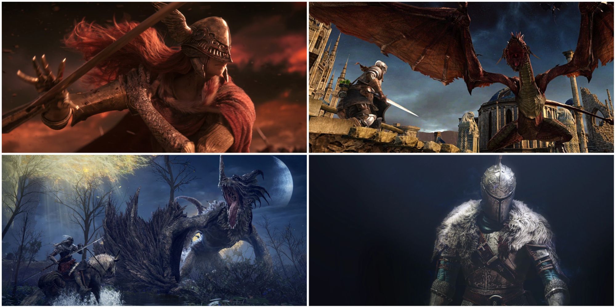 Dragons, Malenia, and a Faraam Knight, some of FromSoft's best
