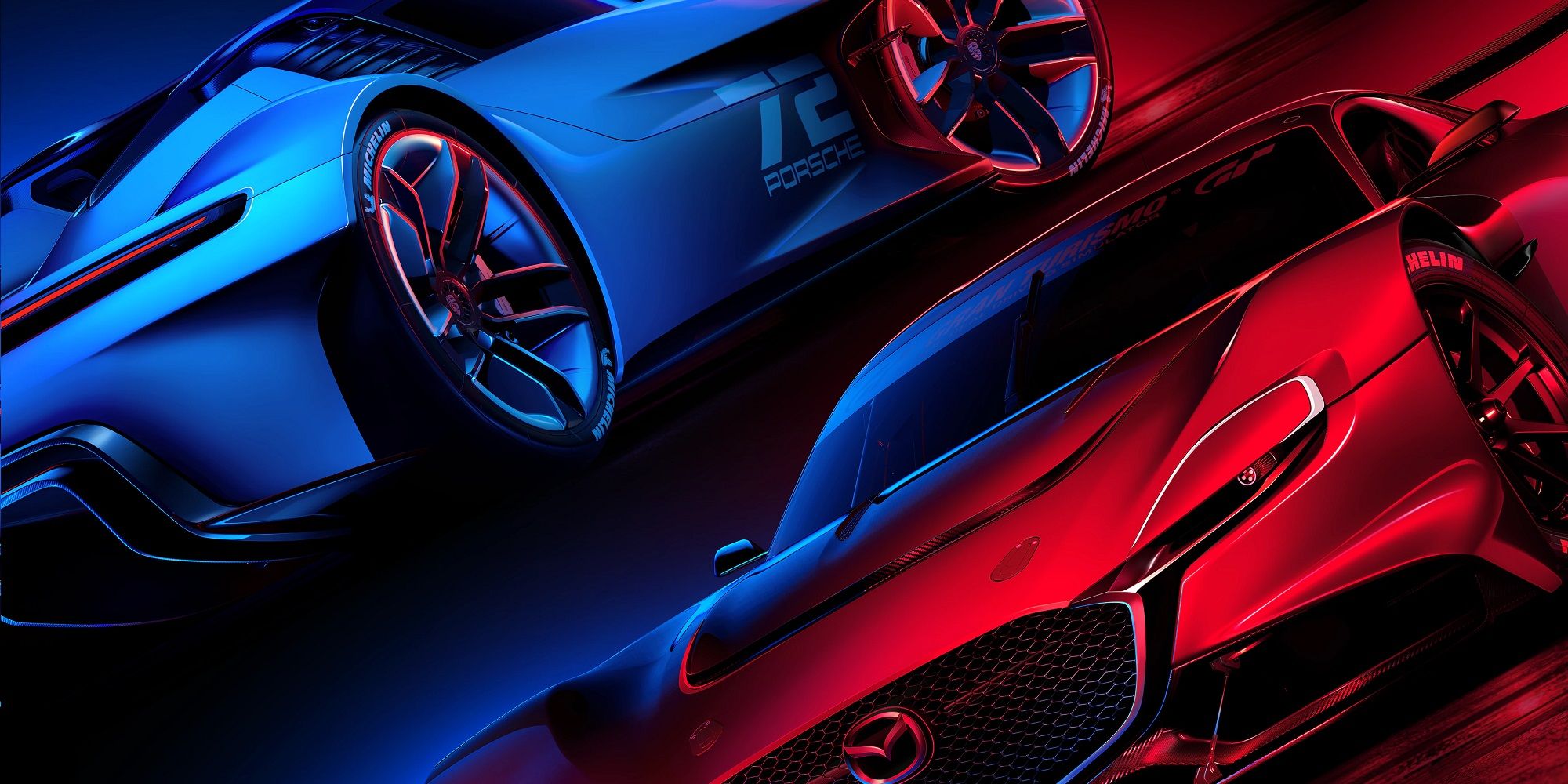 Gran Turismo 7 official poster showing a Mazda supercar