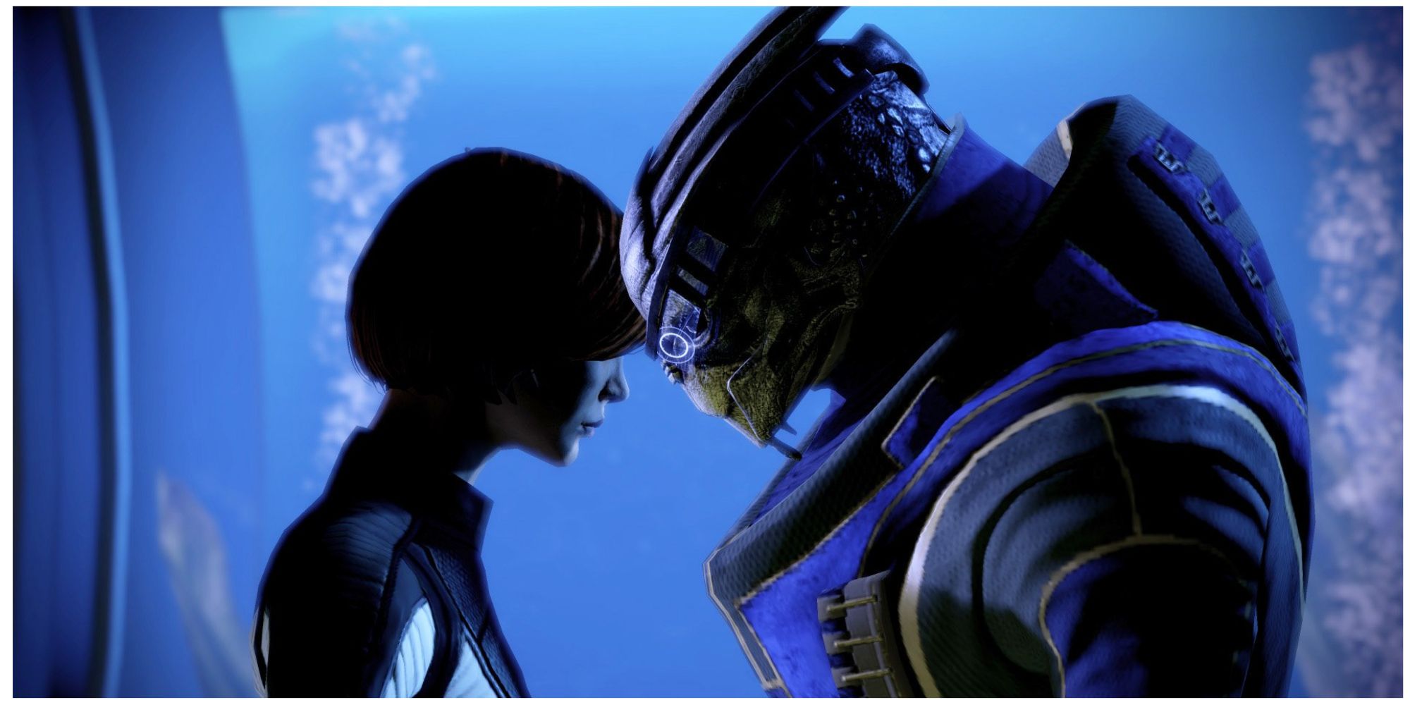 Garrus Vakarian And Female Shapard Mass Effect 2 In Game Cutscene Still