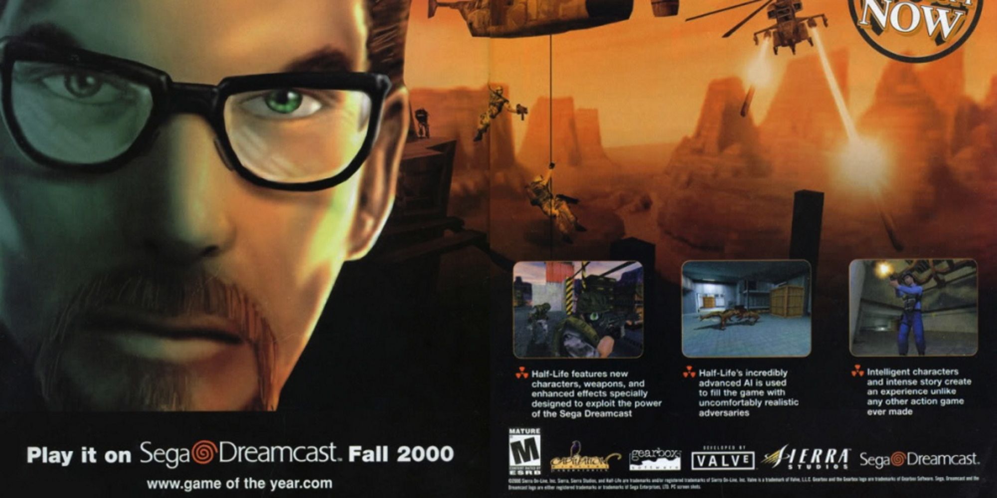 The original Half-Life Dreamcast magazine spread (cropped)