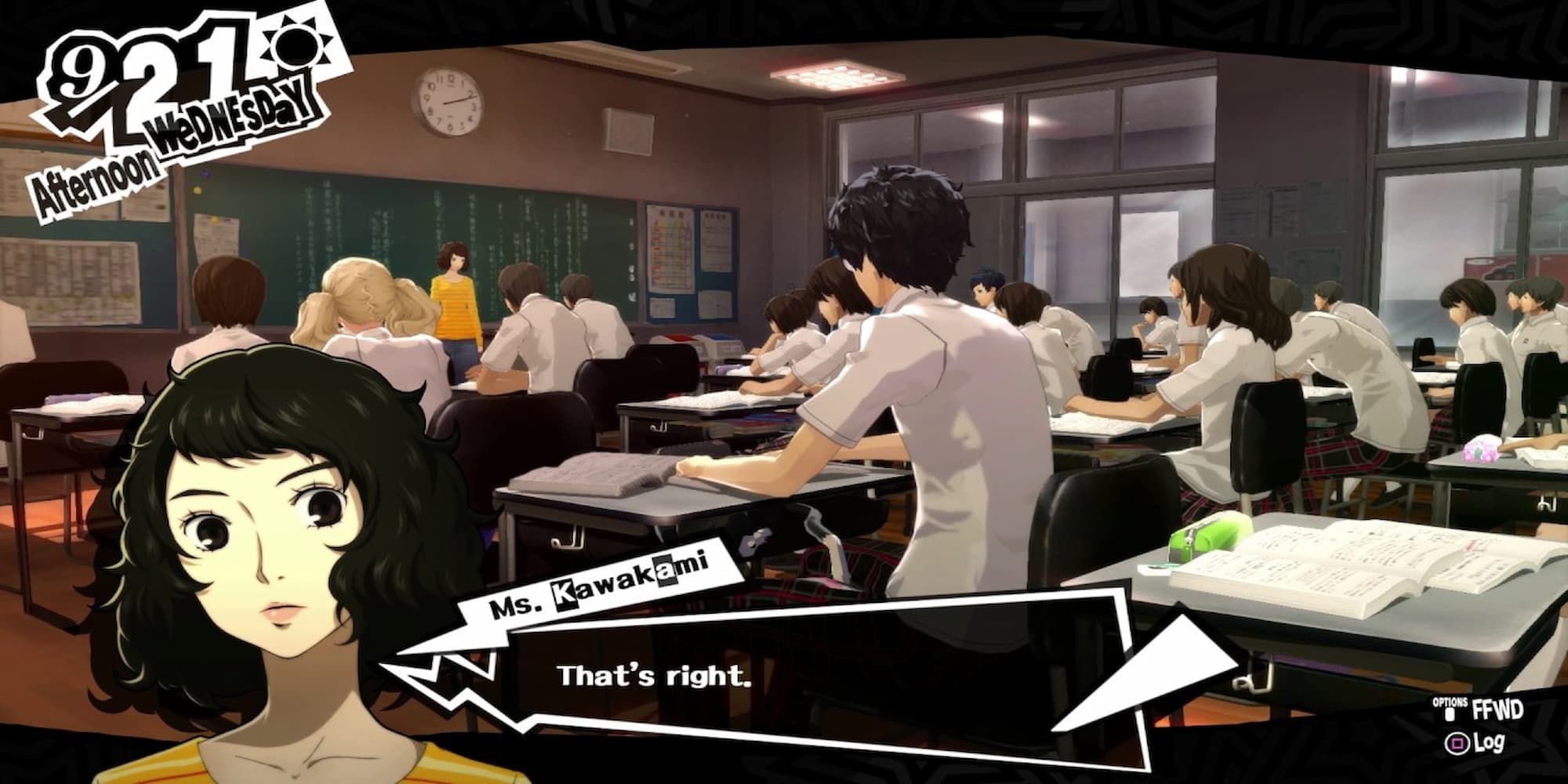Kawakami in Classroom Asking Joker a Question