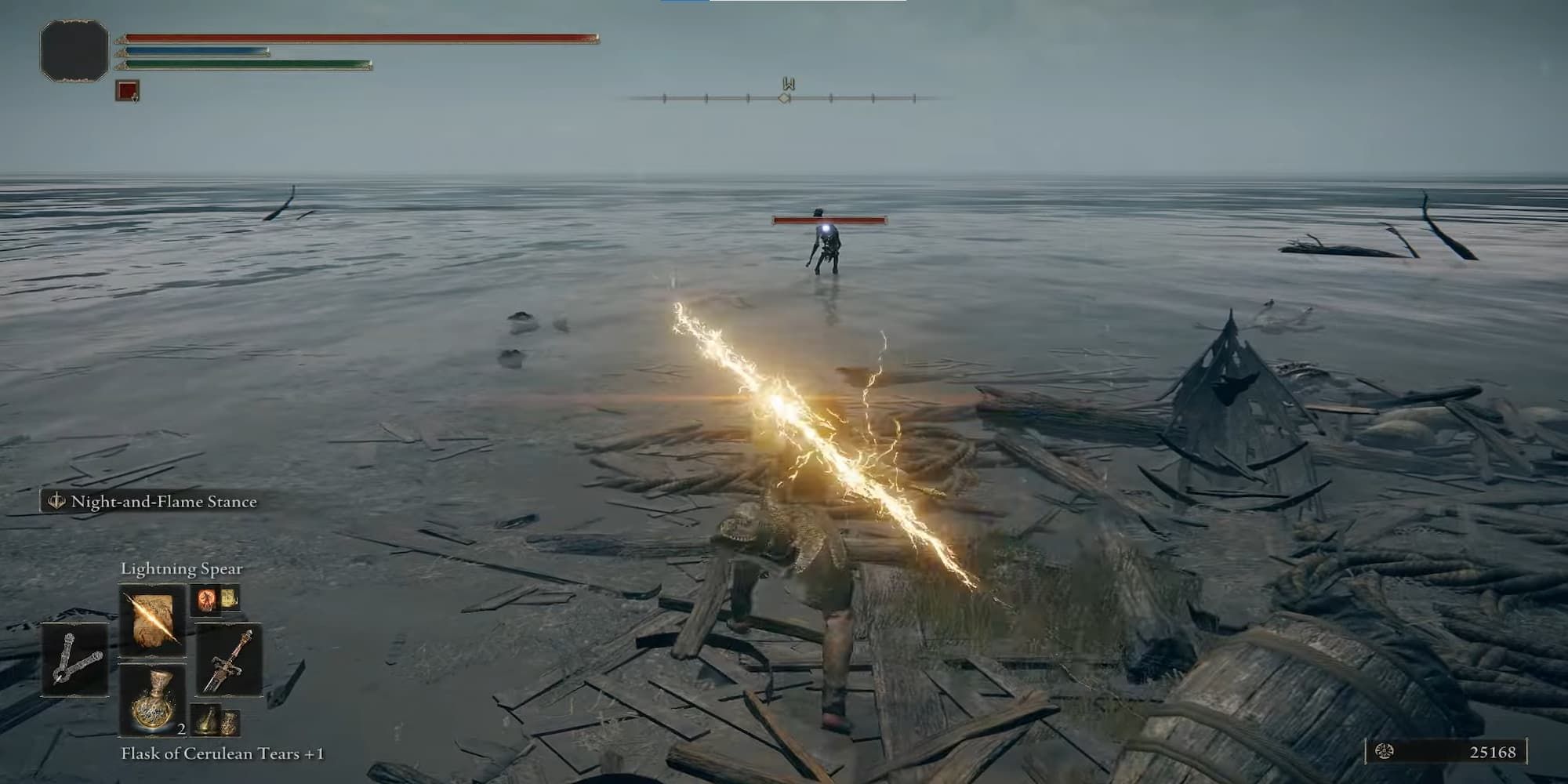 Player Holding Lightning Spear