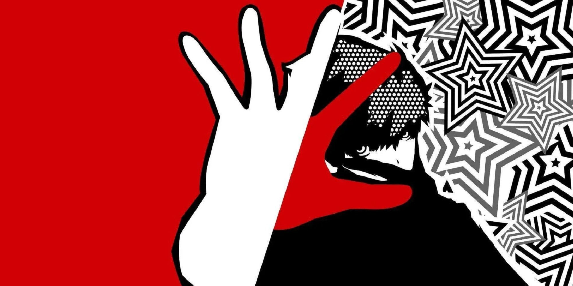 Persona 5 Wallpaper Of Joker Holding Out Hand That's White With Red Background