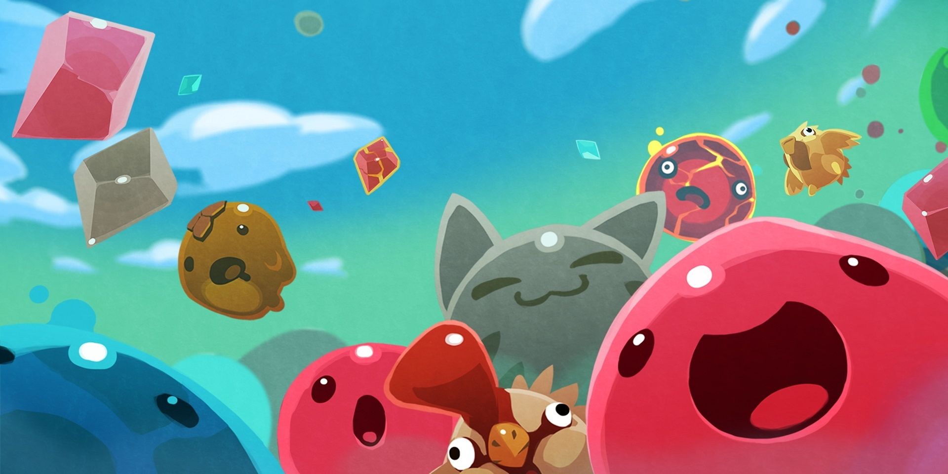 Various slimes from Slime Rancher