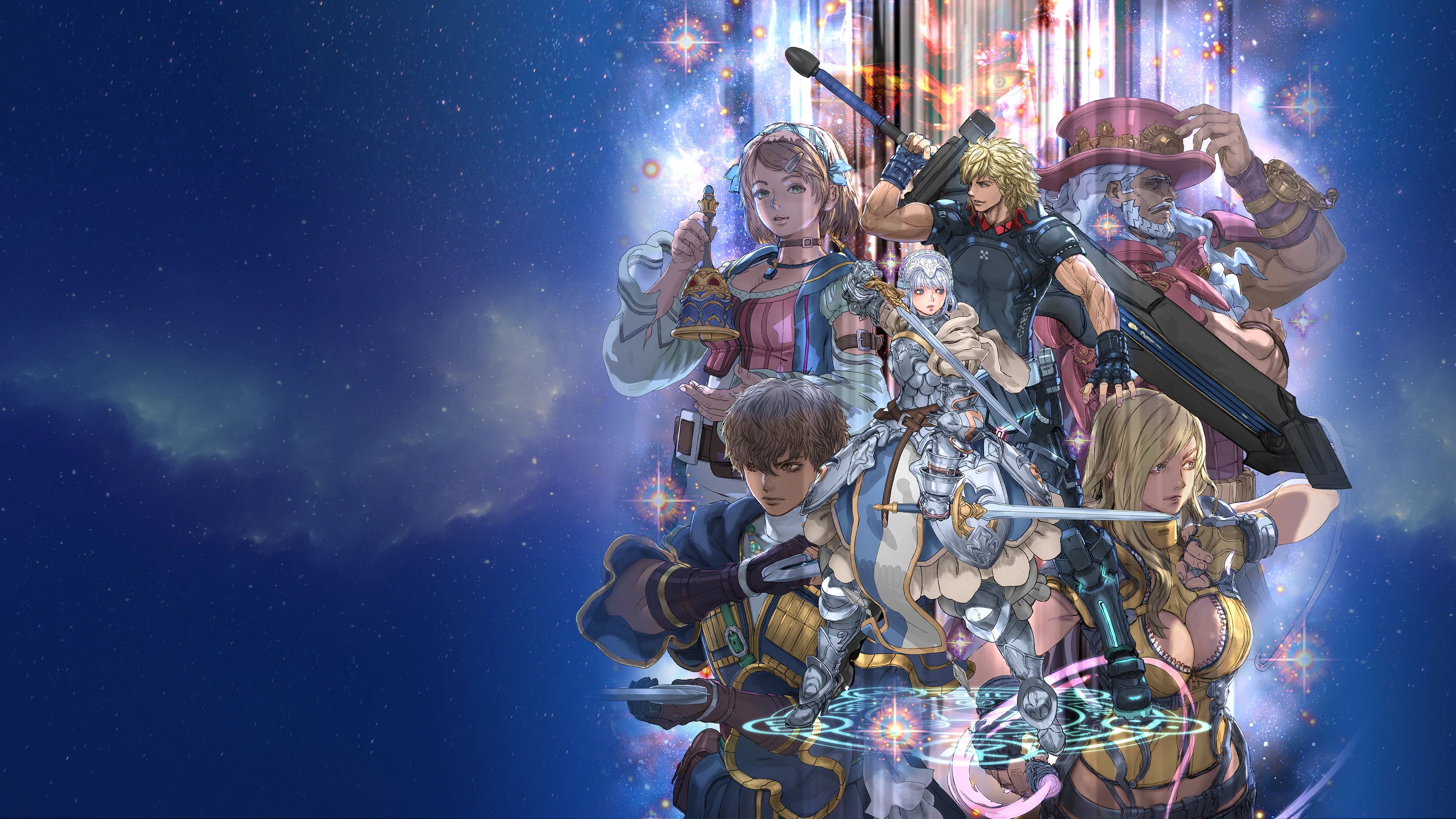 Star Ocean The Divine Force Demo Version Six Characters Collage Space Background