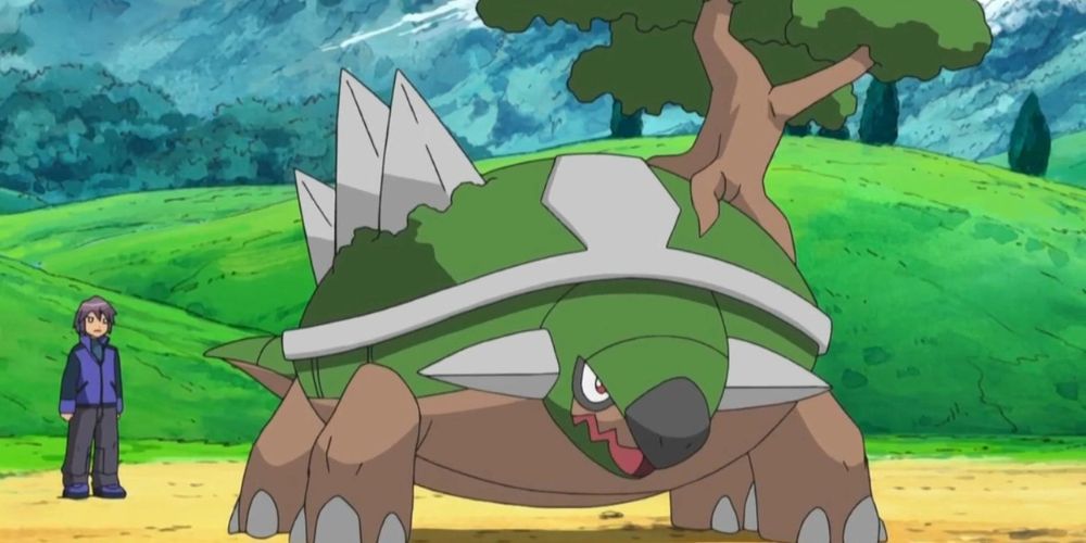 Torterra in battle in the Pokémon Anime. 
