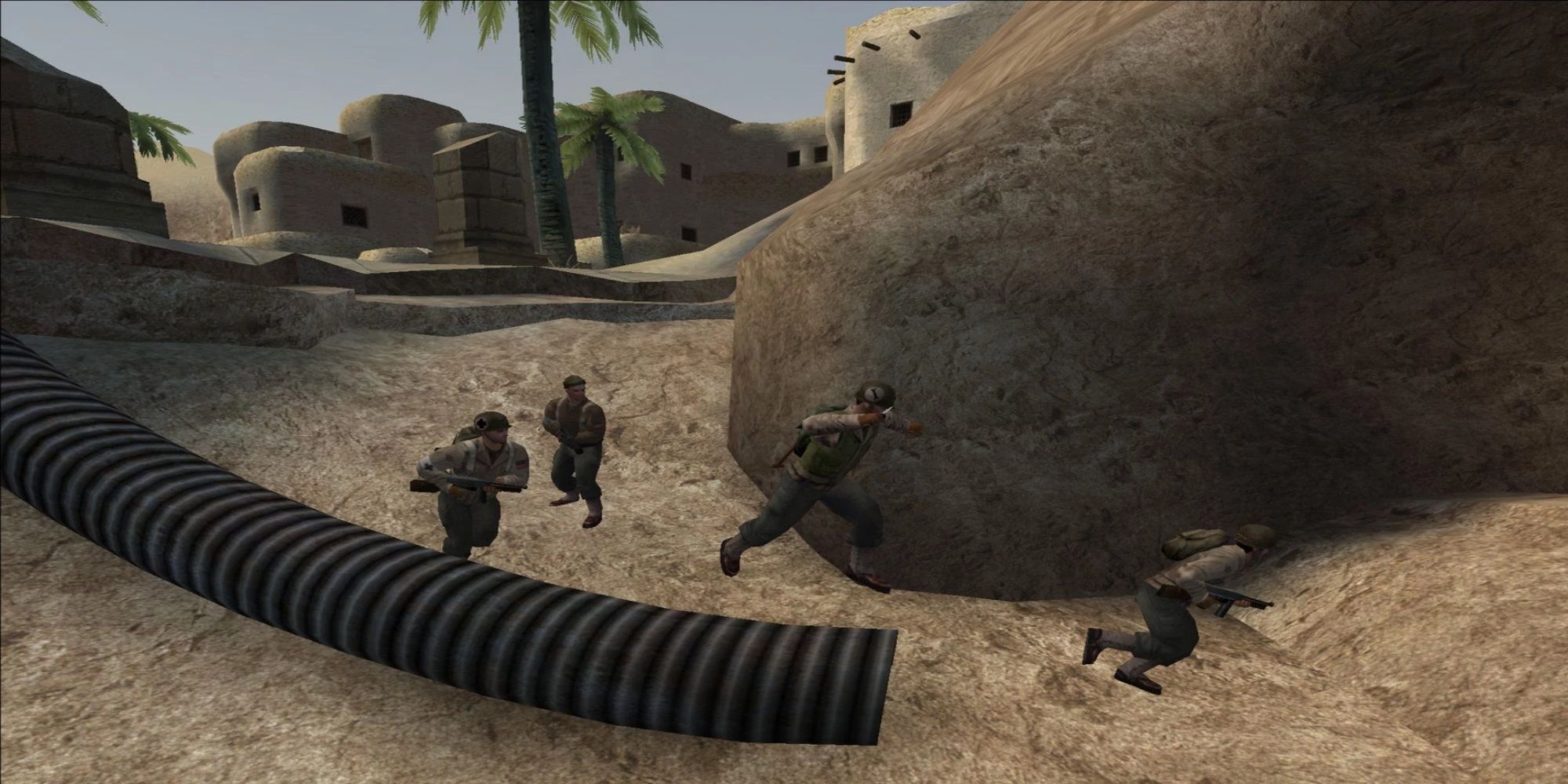 Wolfenstein Enemy Territory Four Soldiers In North African Campaign
