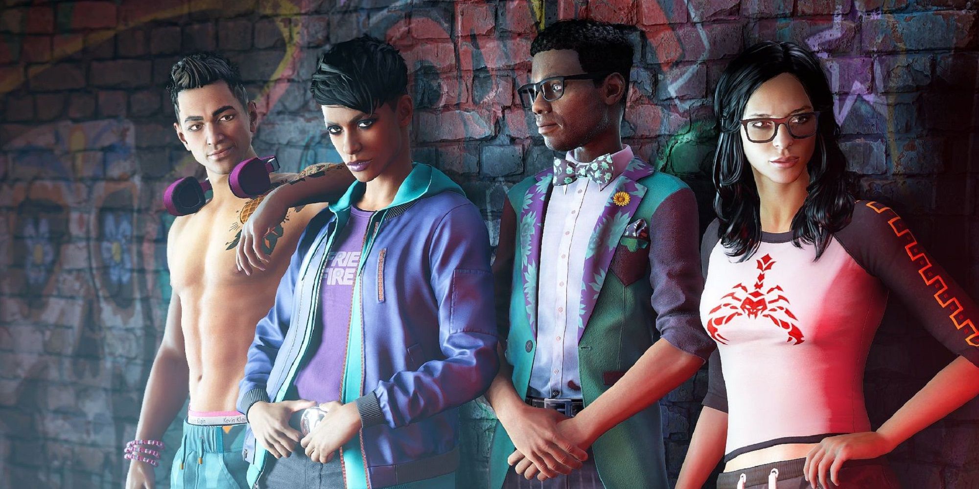 Saints Row 2022 Characters Left To Right, Kev, The Boss, Eli, Neenah