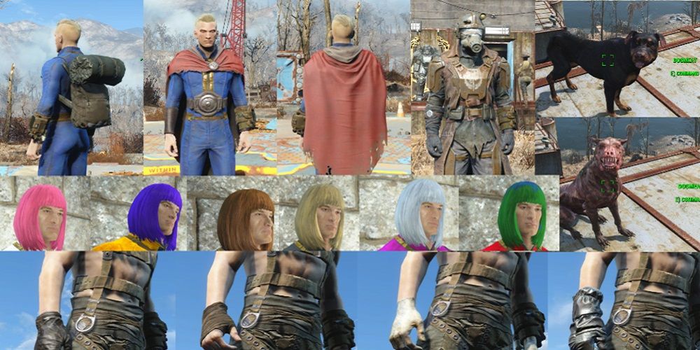 A selection of new customization options added by Unified Clothing Overhaul