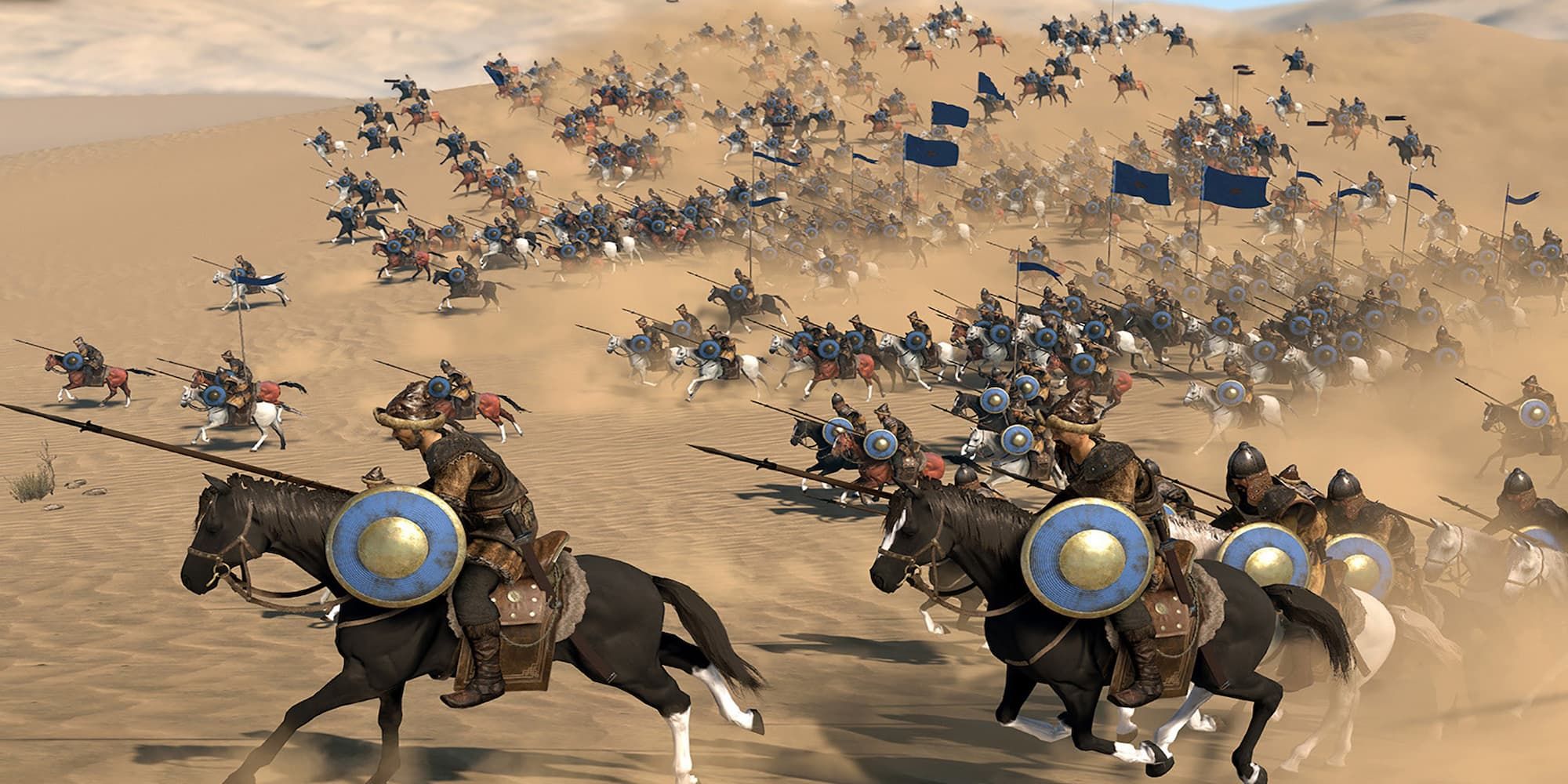 Bannerlord 2 Cavalry Army Charging Through Desert