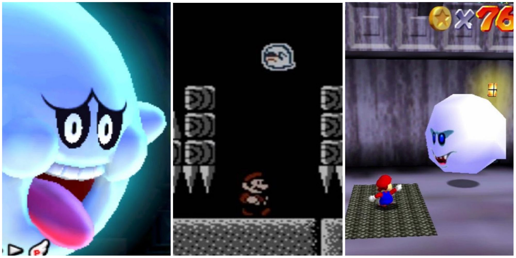 Boo In 3 Different Super Mario Bros Games