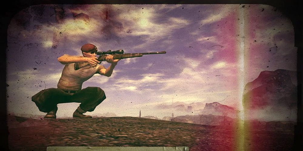 Boone aiming his sniper rifle