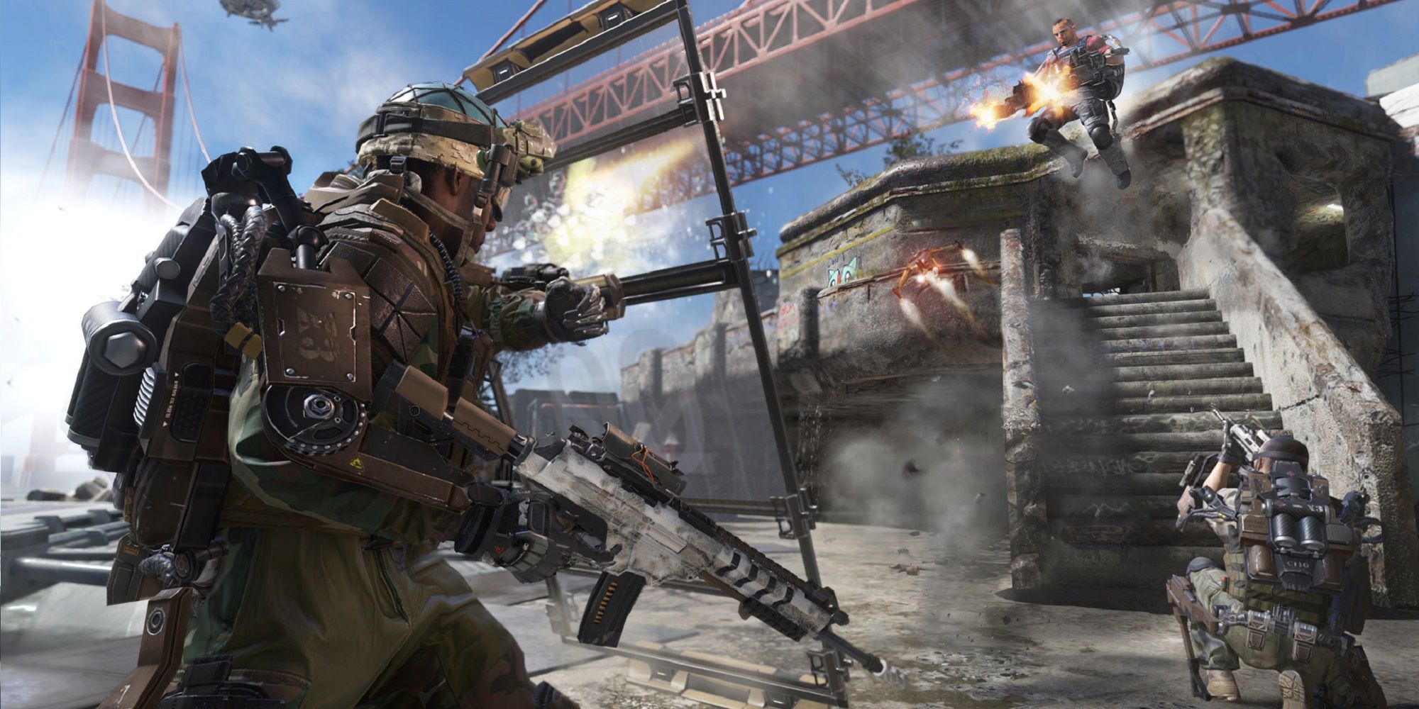 Call of Duty Advanced Warfare three soldiers fighting
