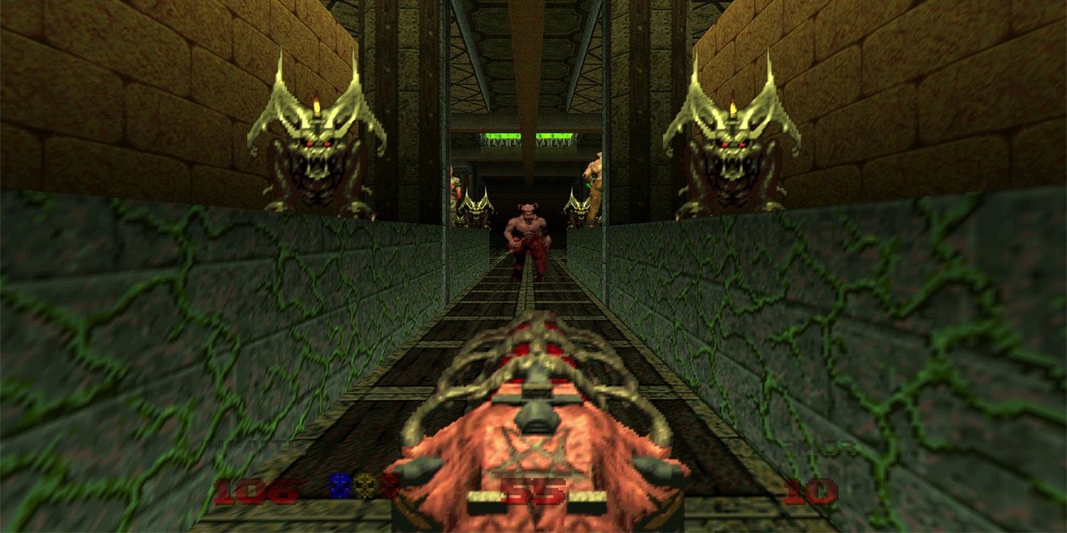 Doom 64 Gameplay Agaisnt Gargoyle Type Enemies