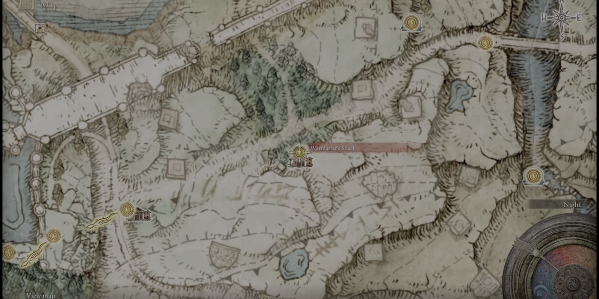  Warmaster’s Shack Site of Grace on the elden ring map