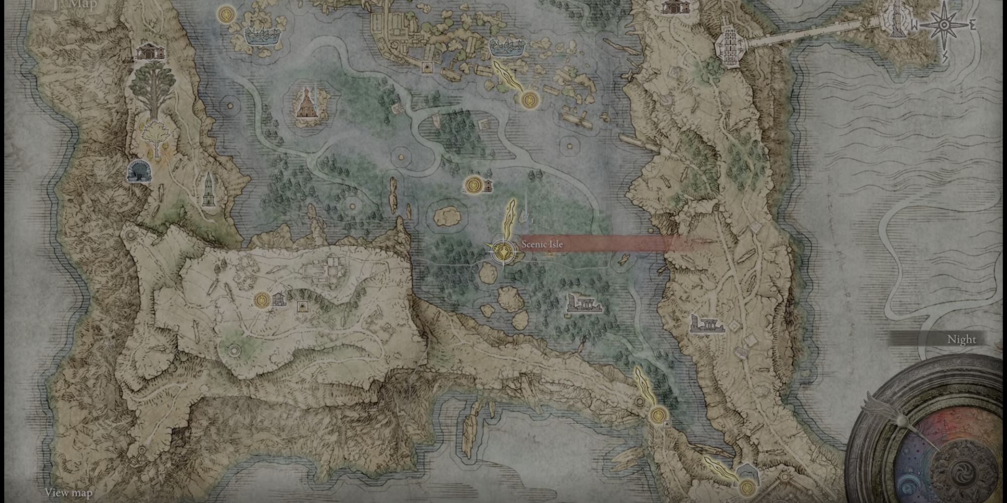 Scenic Isle Site of Grace on the elden ring map