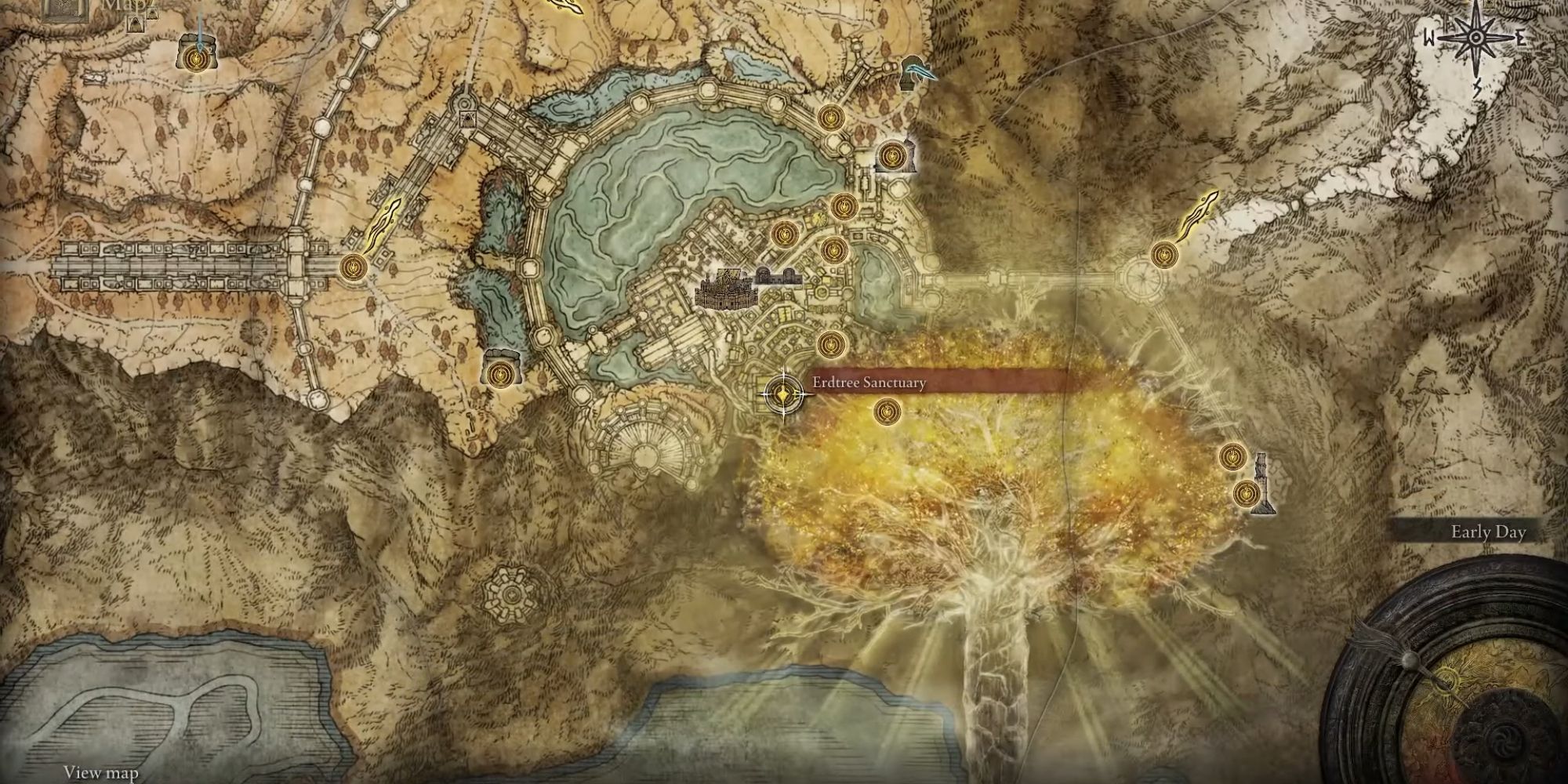 Erdtree sanctuary on the elden ring map