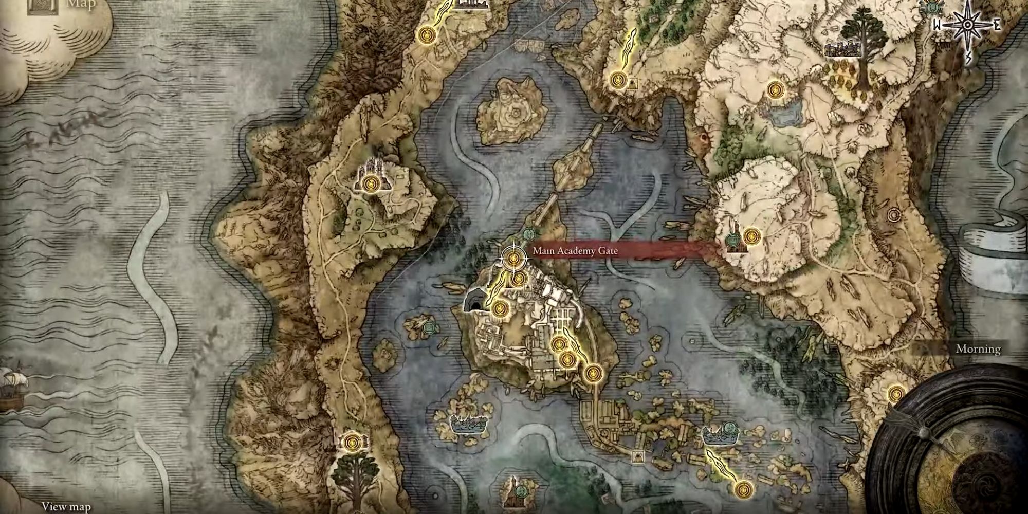 Main Academy Gate on the elden ring map