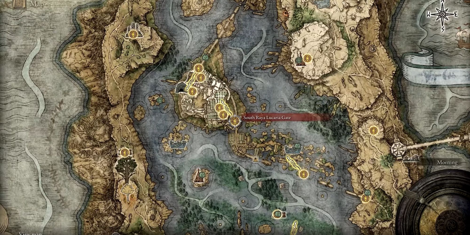 South Raya Lucaria Gate on the elden ring map