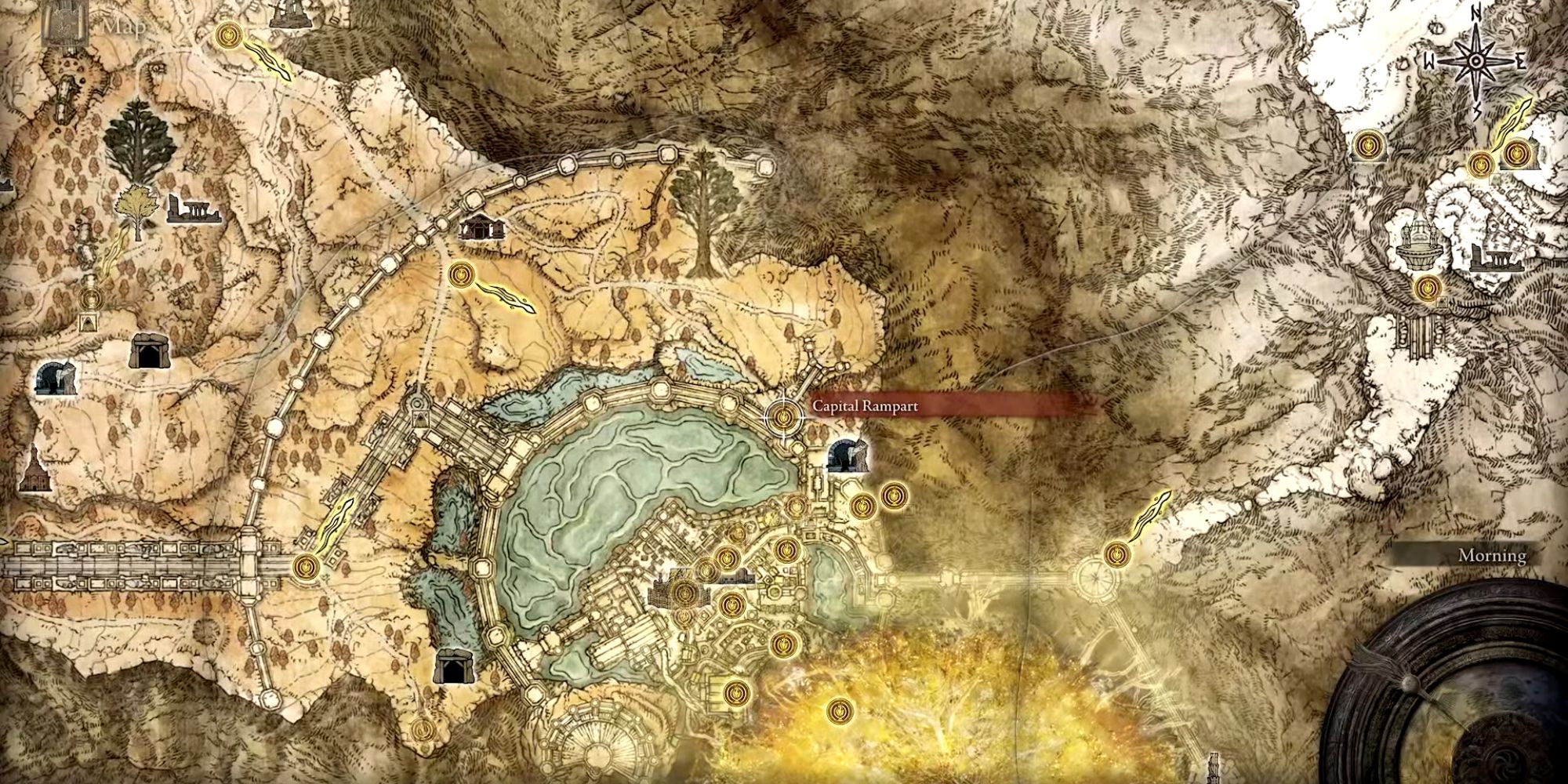 Capital Rampart on the elden ring map