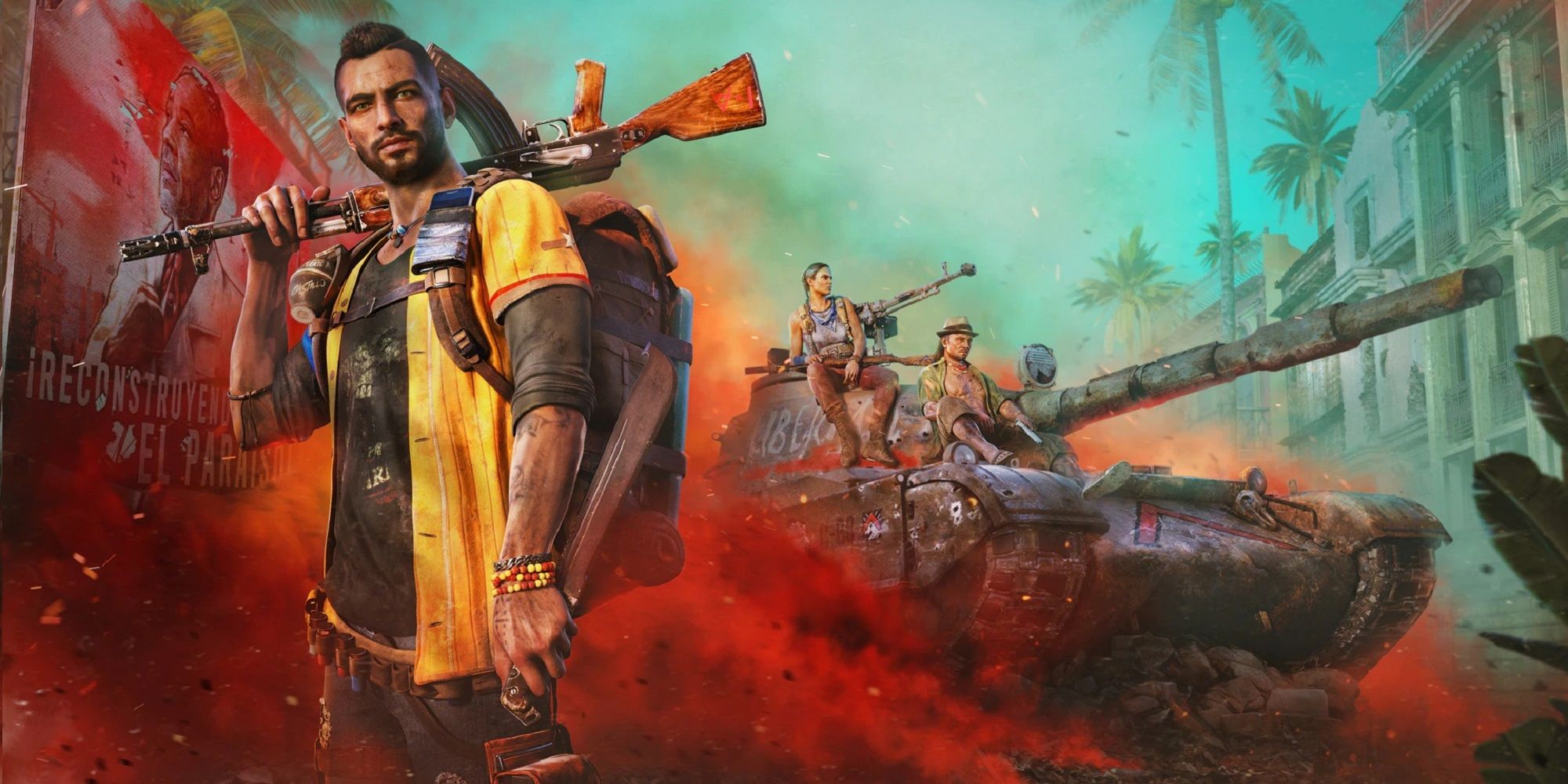 Far Cry 6 Protagonist Dani holding a gun in hand.